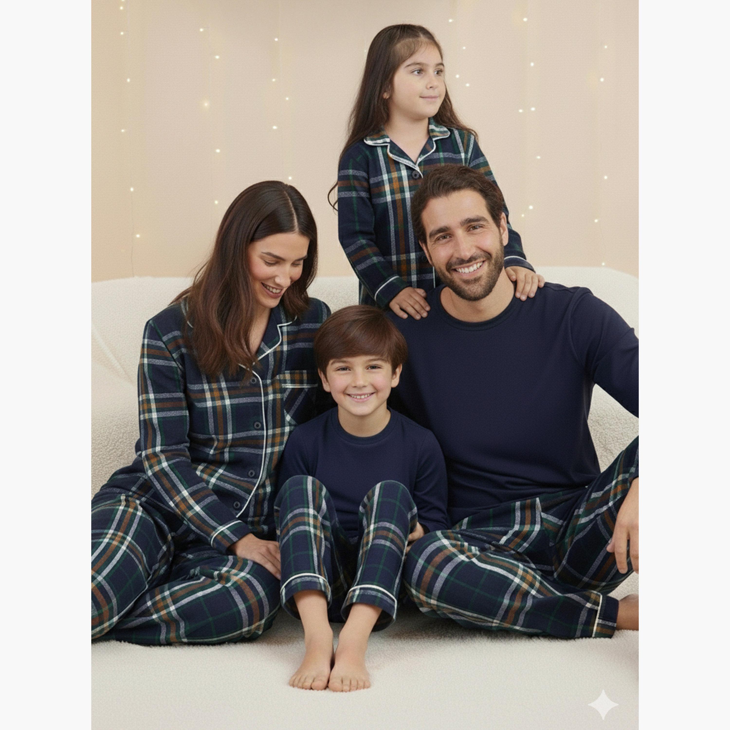 ستايلي - بيجاما عائلية - بيجاما قميص منقوش بأزرار للأطفال-boys-clothing-nightwear-image-6