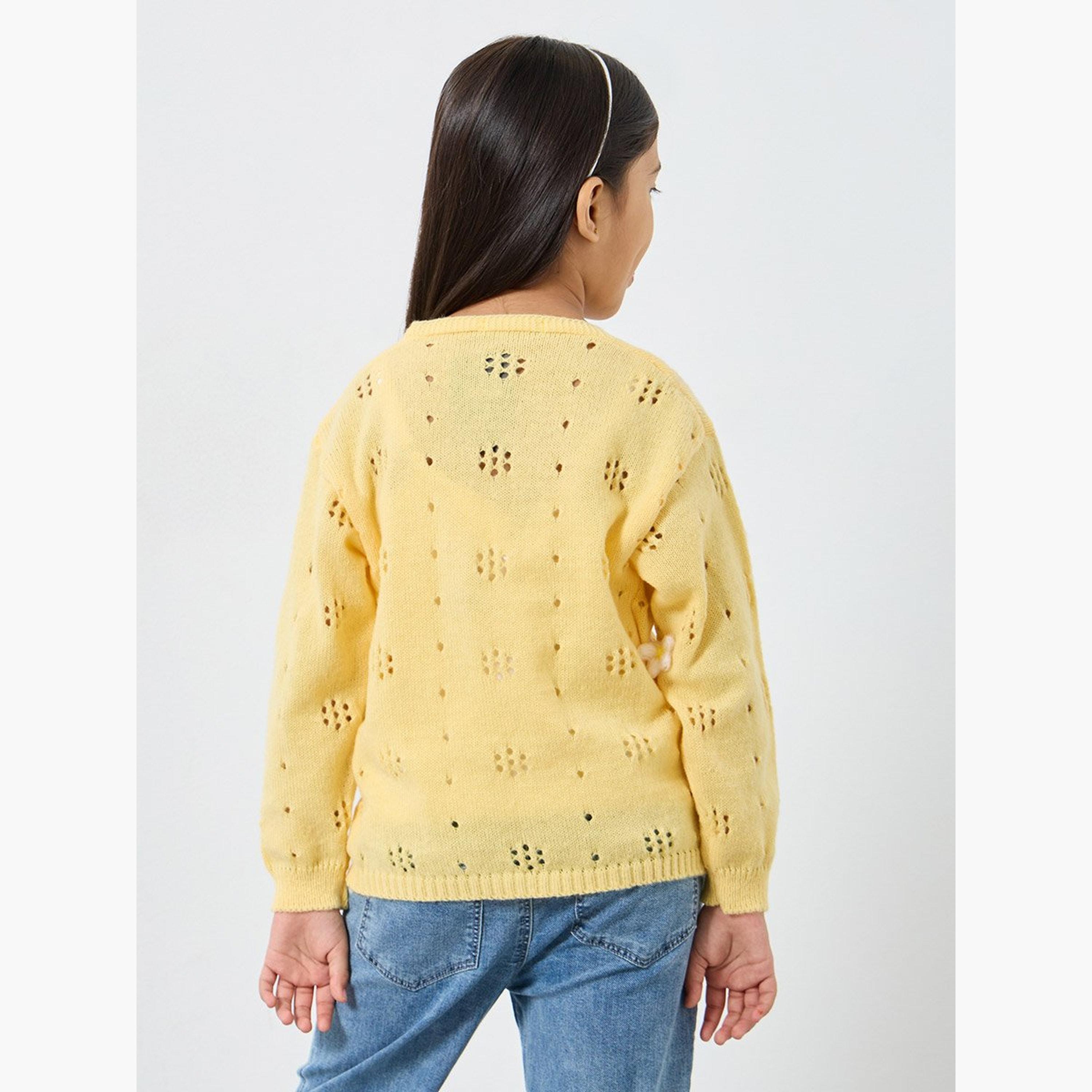 كارديغان محبوك بطبعة زهور-girls-clothing-jumpersandcardigans-image-5