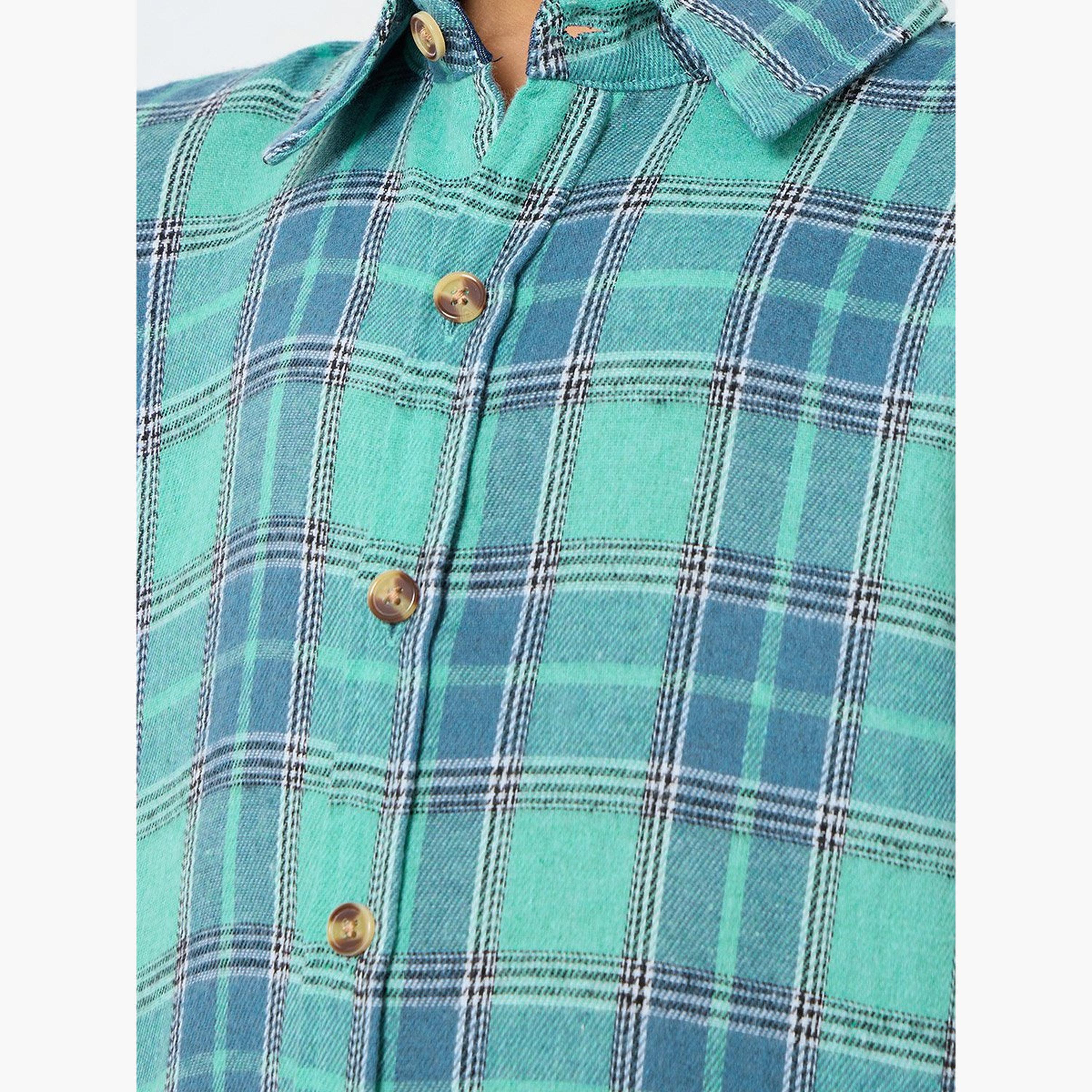 Styli Boys Green Checked Shirt-boys-clothing-shirts-image-3
