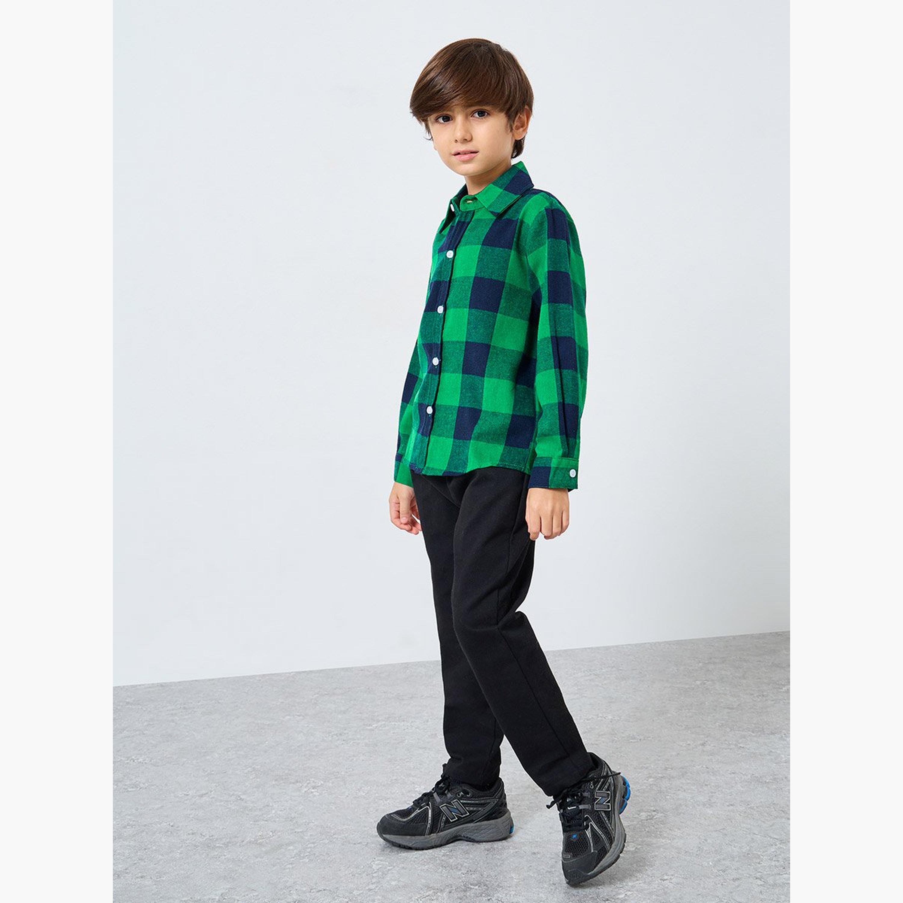 قميص أولادي أخضر كاروهات-boys-clothing-shirts-image-2