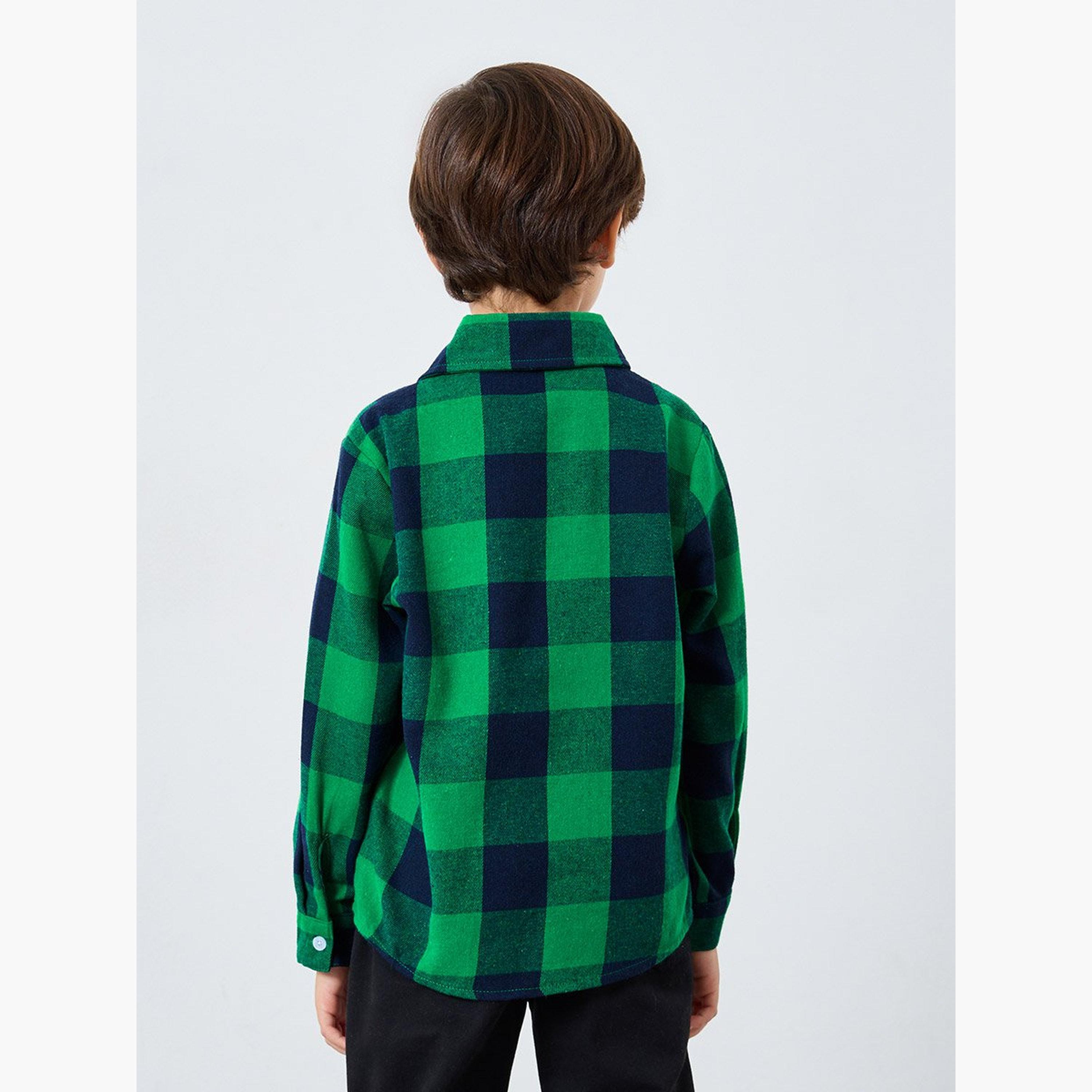 Styli Boys Green Checkered Shirt-boys-clothing-shirts-image-4