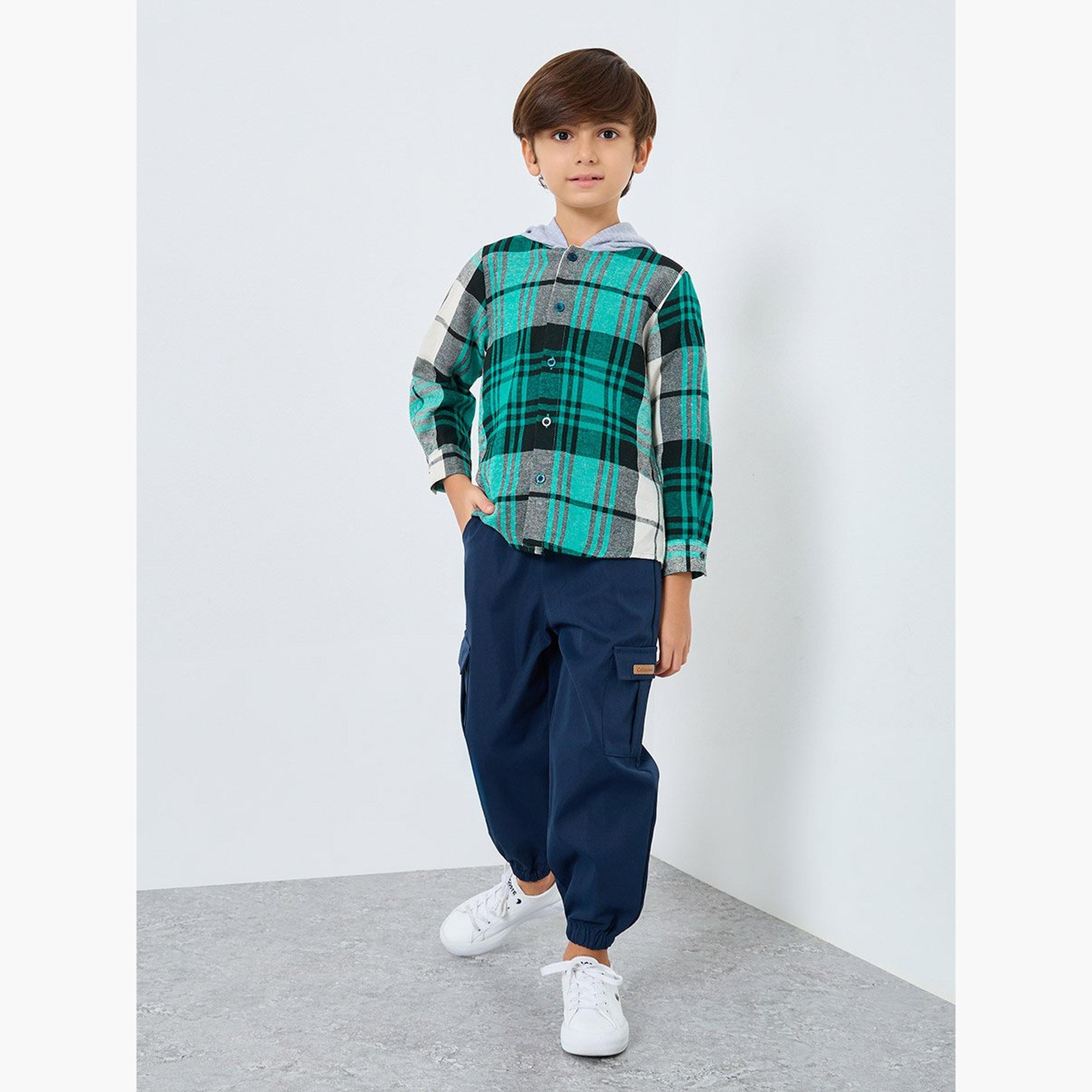 مجموعة من بنطال كارجو وقميص بياقة هودي-boys-clothing-setsandcoords-image-1