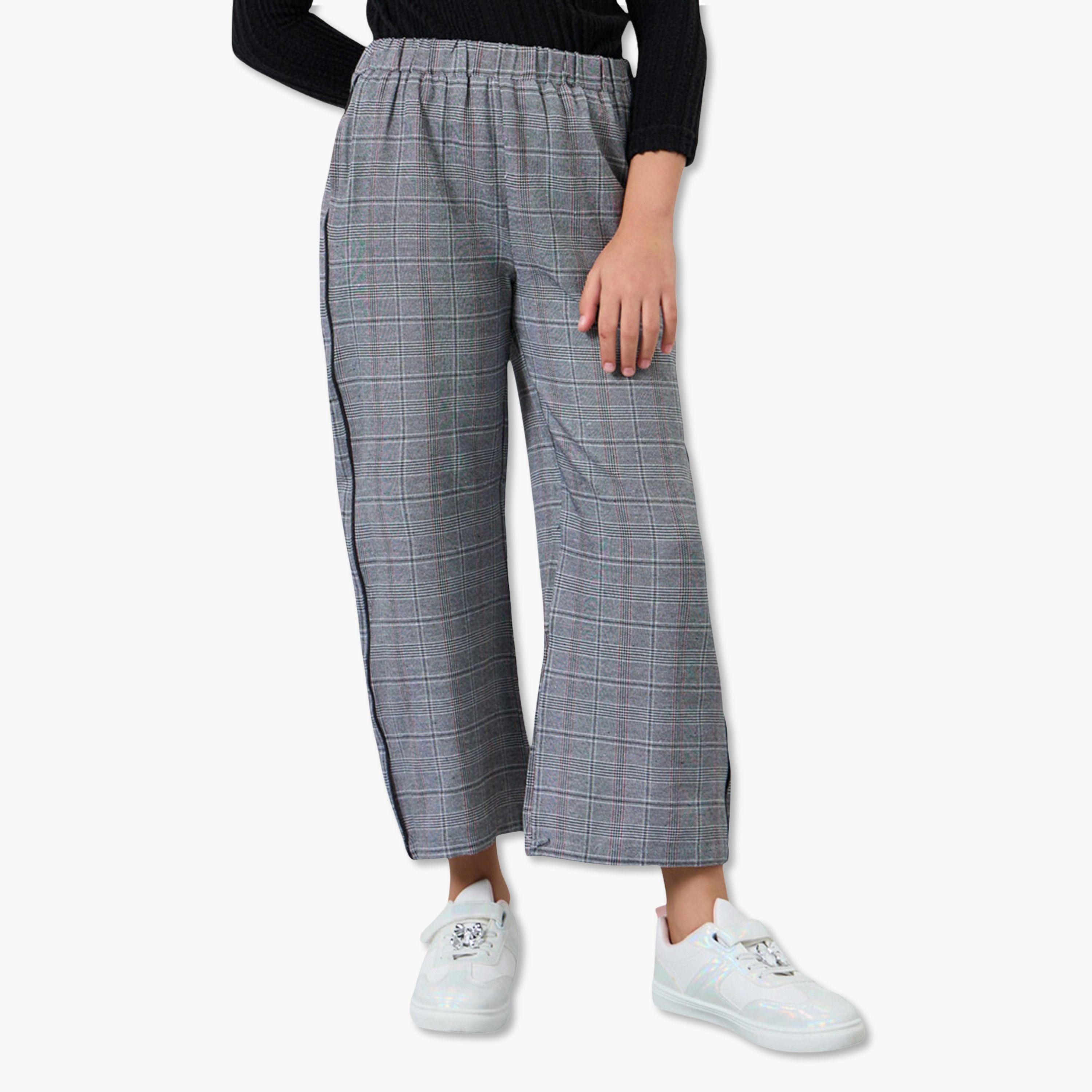ستايلي - بنطال منقوش بخصر مطاطي-girls-clothing-bottoms-trousers-image-1