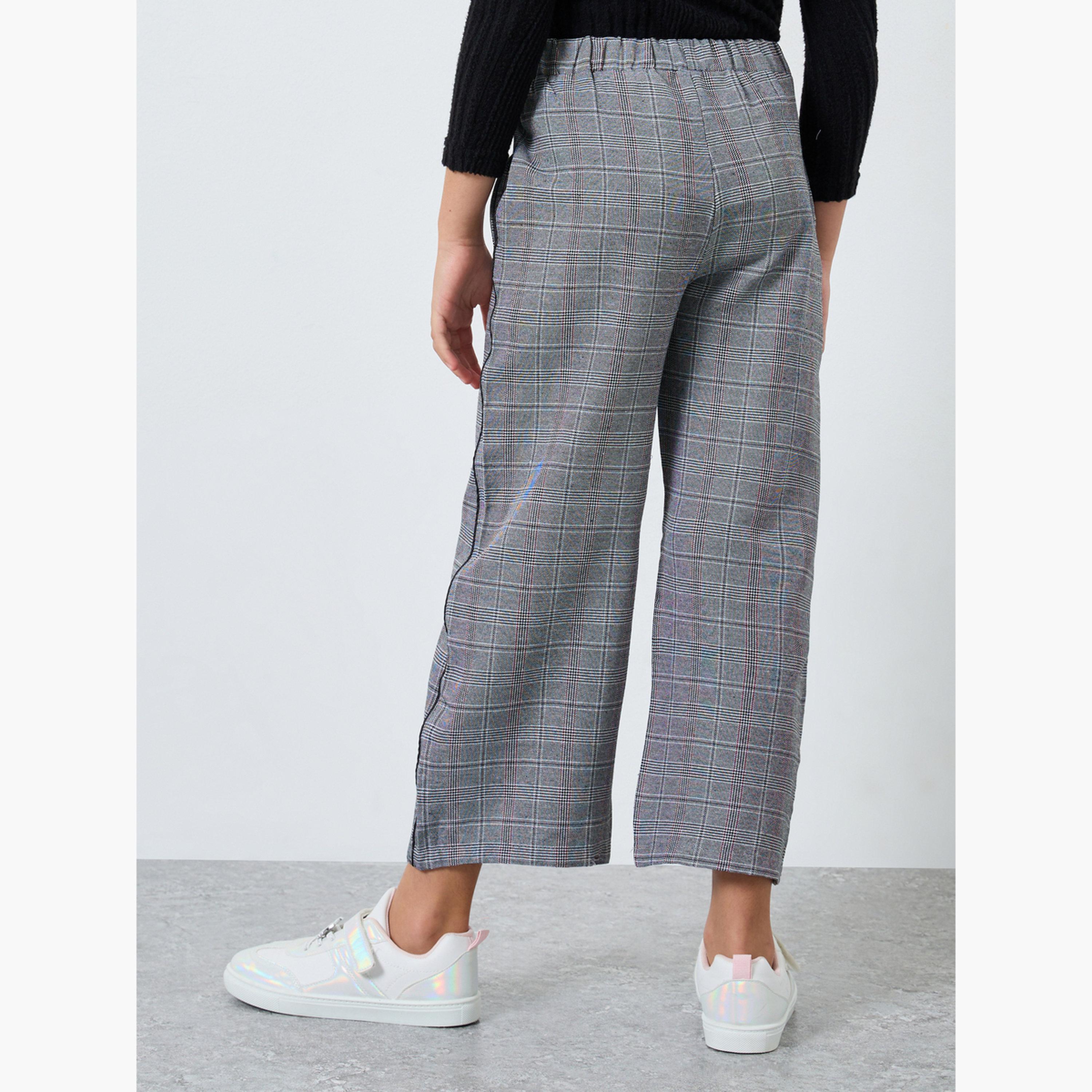 Styli Checked Elastic Waist Pants-girls-clothing-bottoms-trousers-image-3