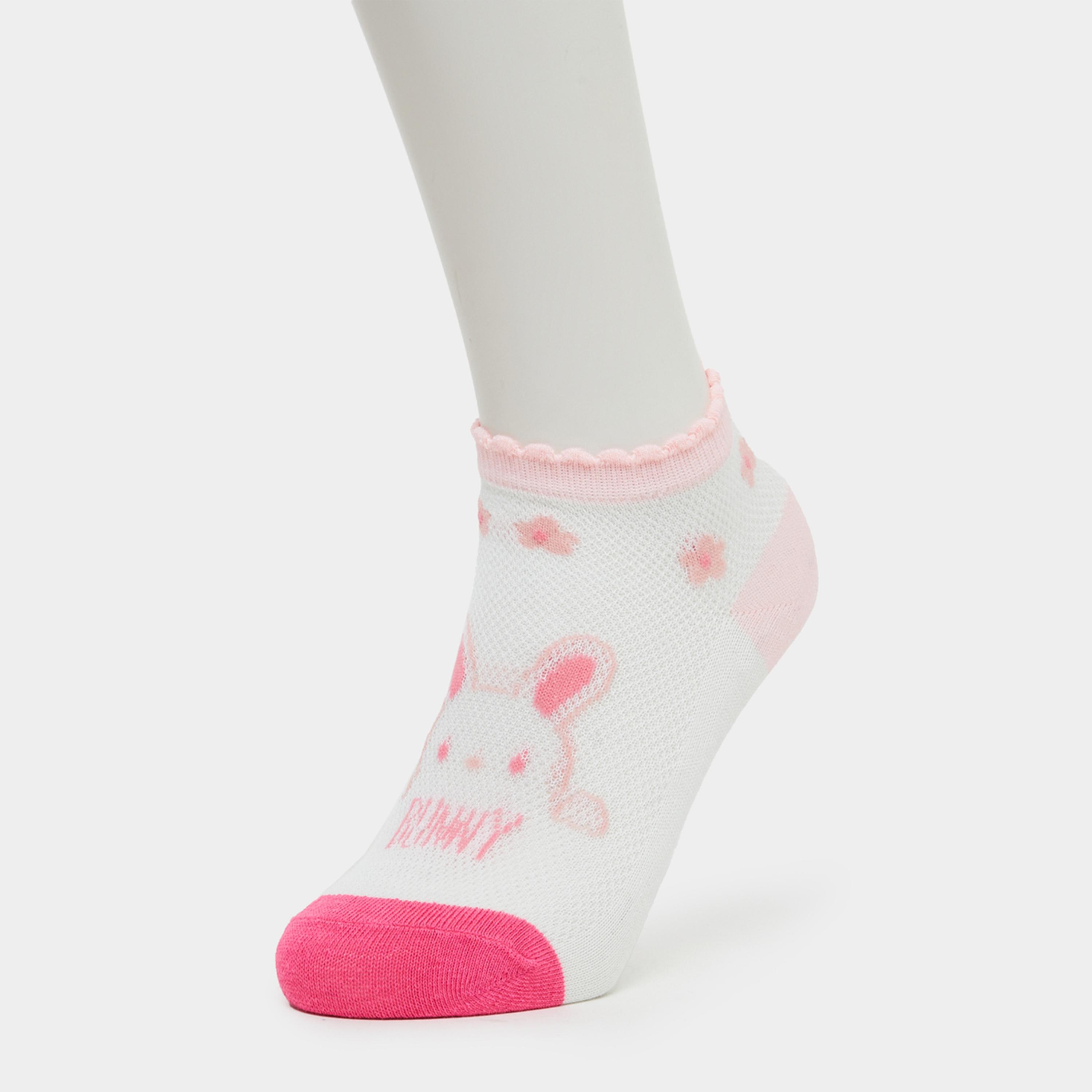 ستايلي - عبوة من 5 جوارب رسومية برسومات أرنب للبنات-girls-accessories-socks-image-2