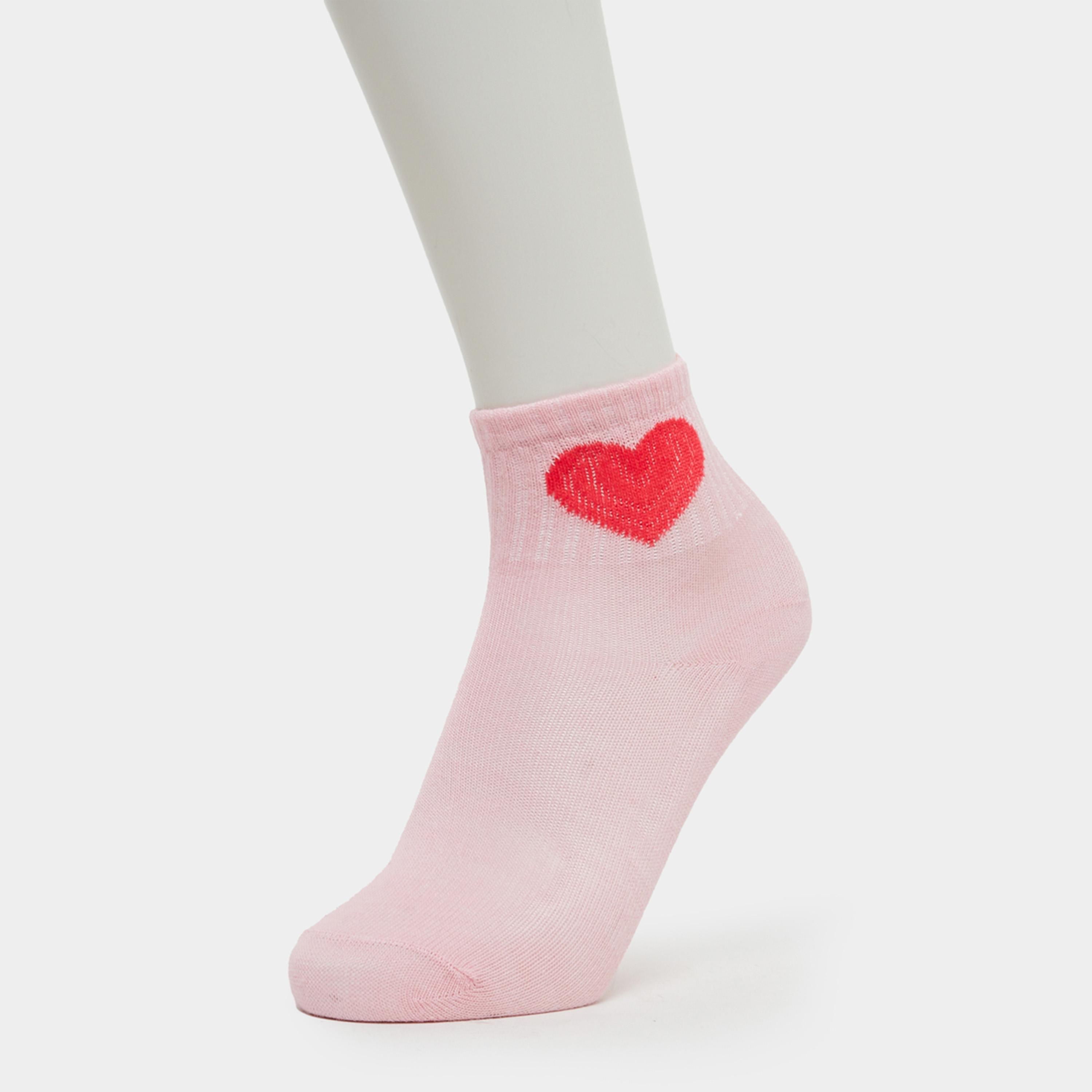 ستايلي - عبوة من 5 جوارب بنقشة قلب للبنات-girls-accessories-socks-image-4