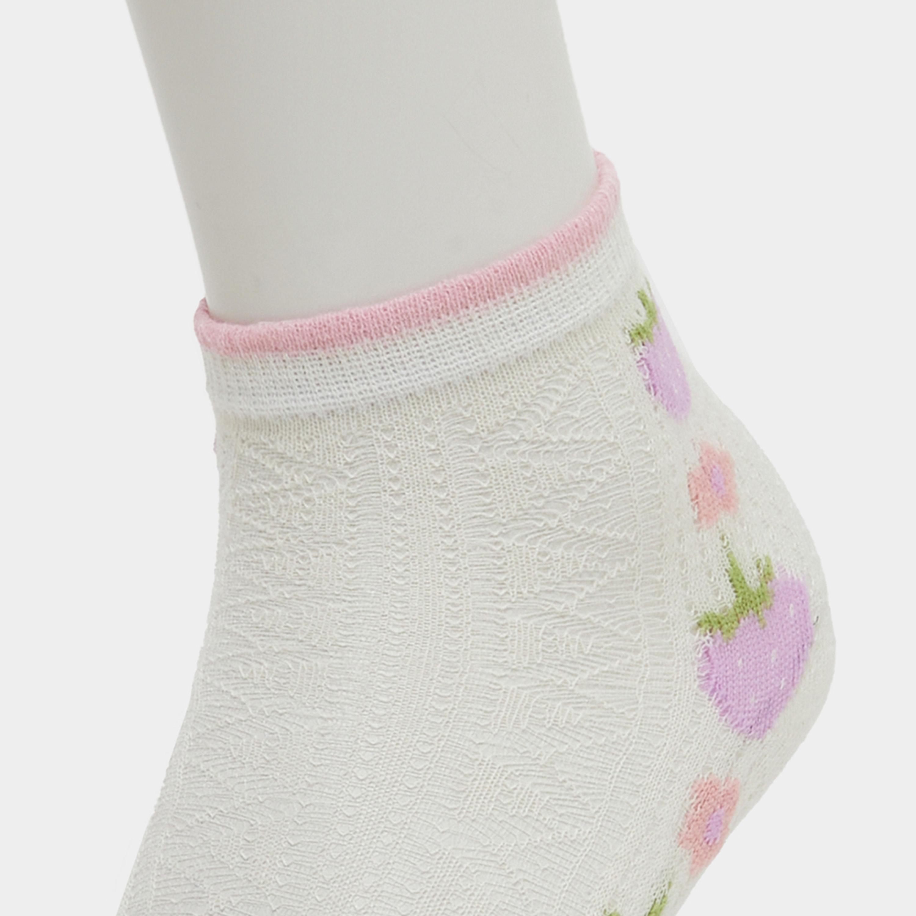 Styli Pack of 5 - Girls Flower Pattern Socks-girls-accessories-socks-image-3
