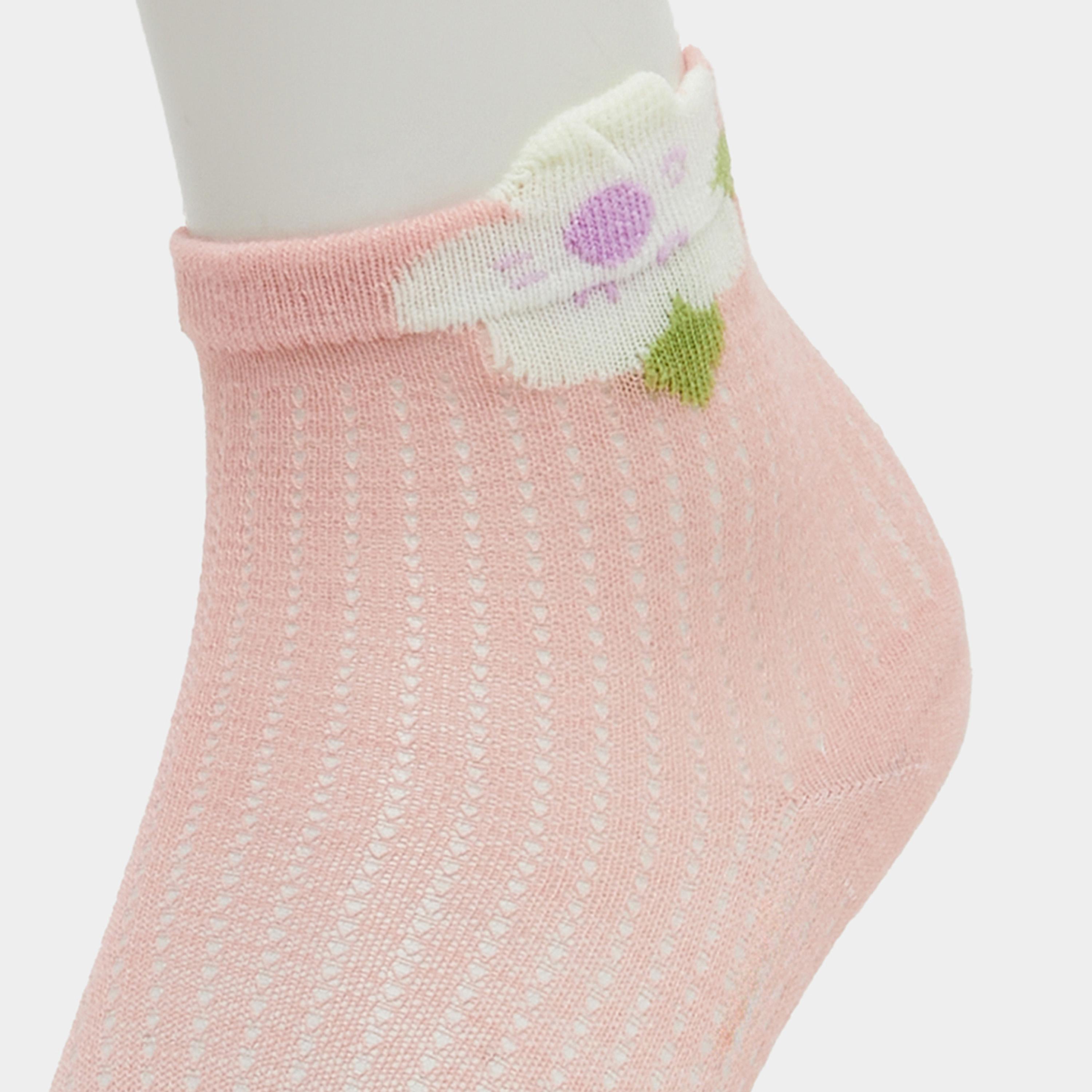 Styli Pack of 5 - Girls Flower Pattern Socks-girls-accessories-socks-image-5