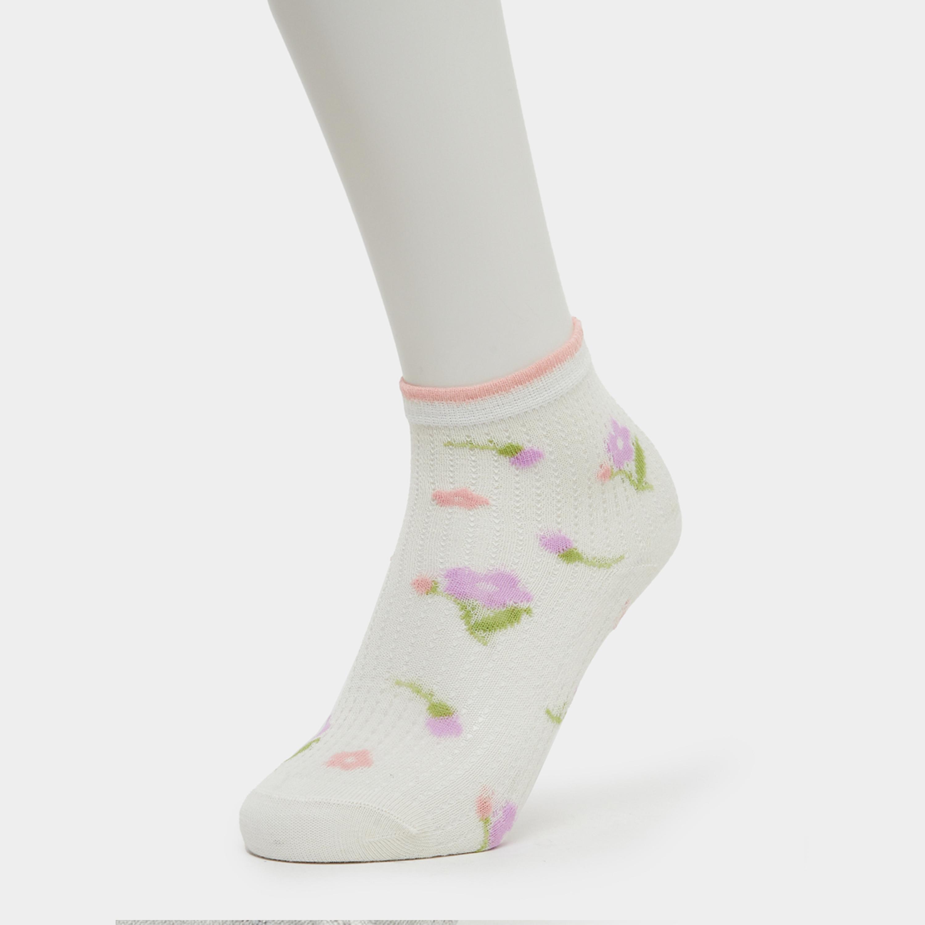 ستايلي - عبوة من 5 جوارب بنقشة زهور للبنات-girls-accessories-socks-image-6