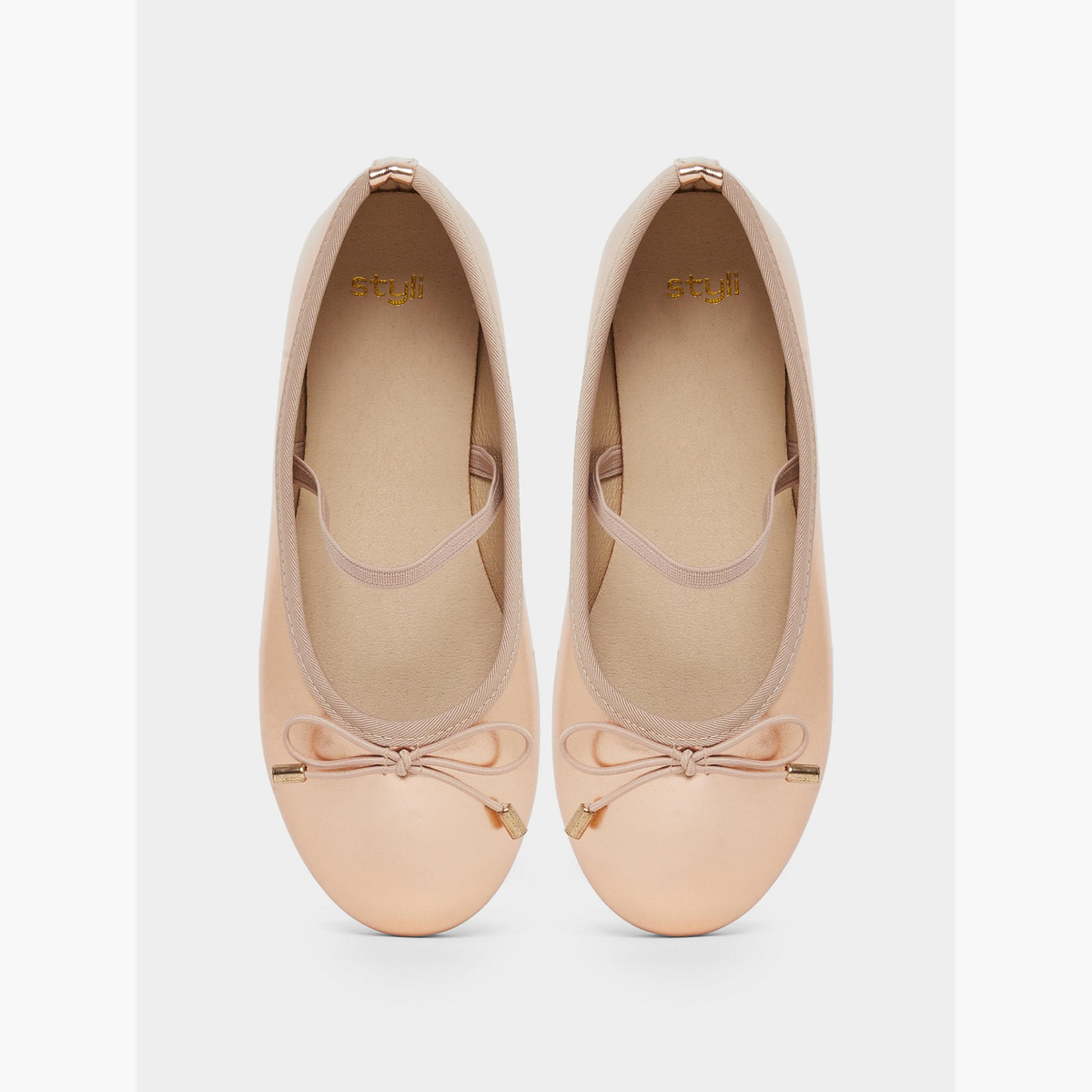 Styli Girls Patent Ballerinas with Bow Detail-girls-shoes-ballerinas-image-5