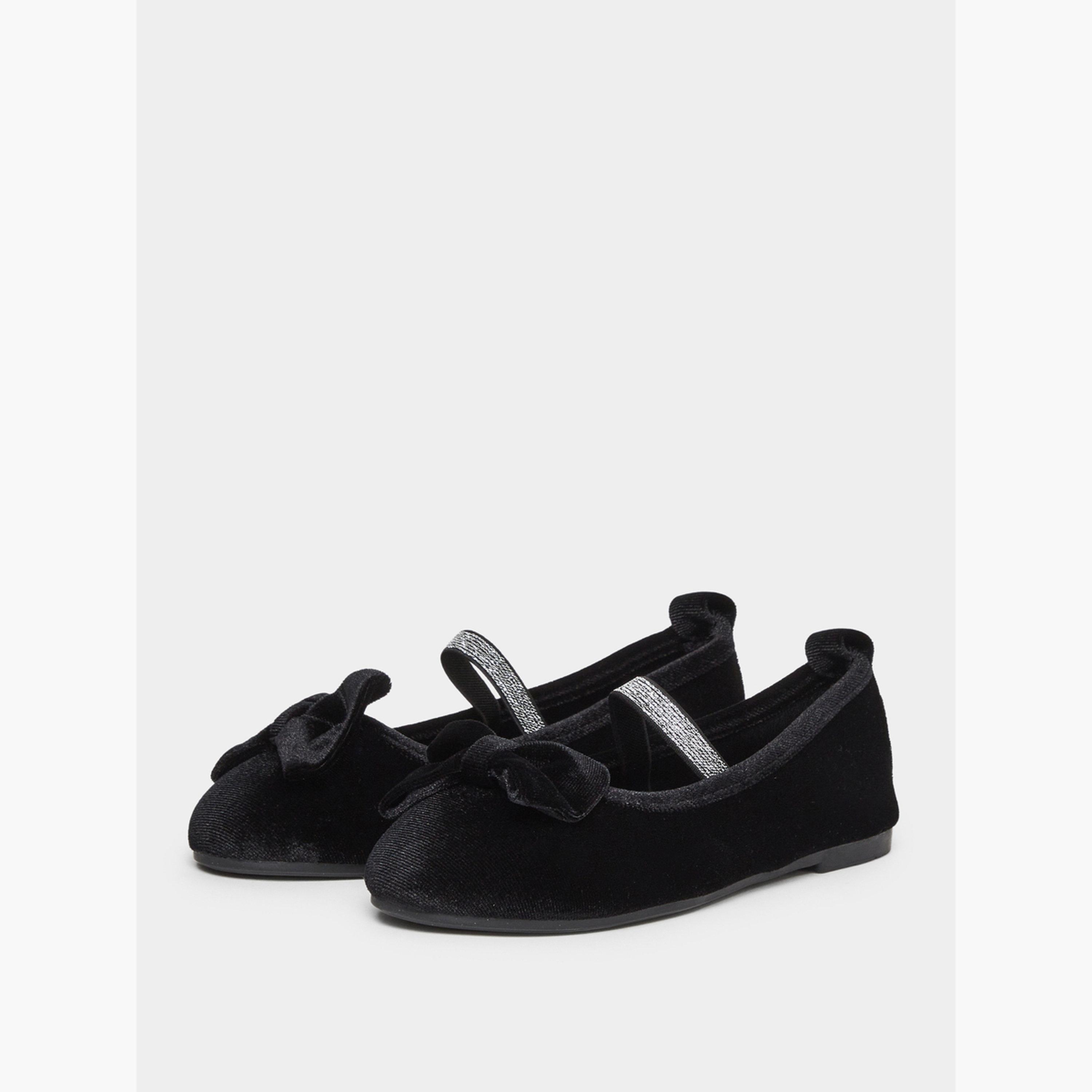 باليرينا بمظهر مخملي مع ربطة-girls-shoes-ballerinas-image-1