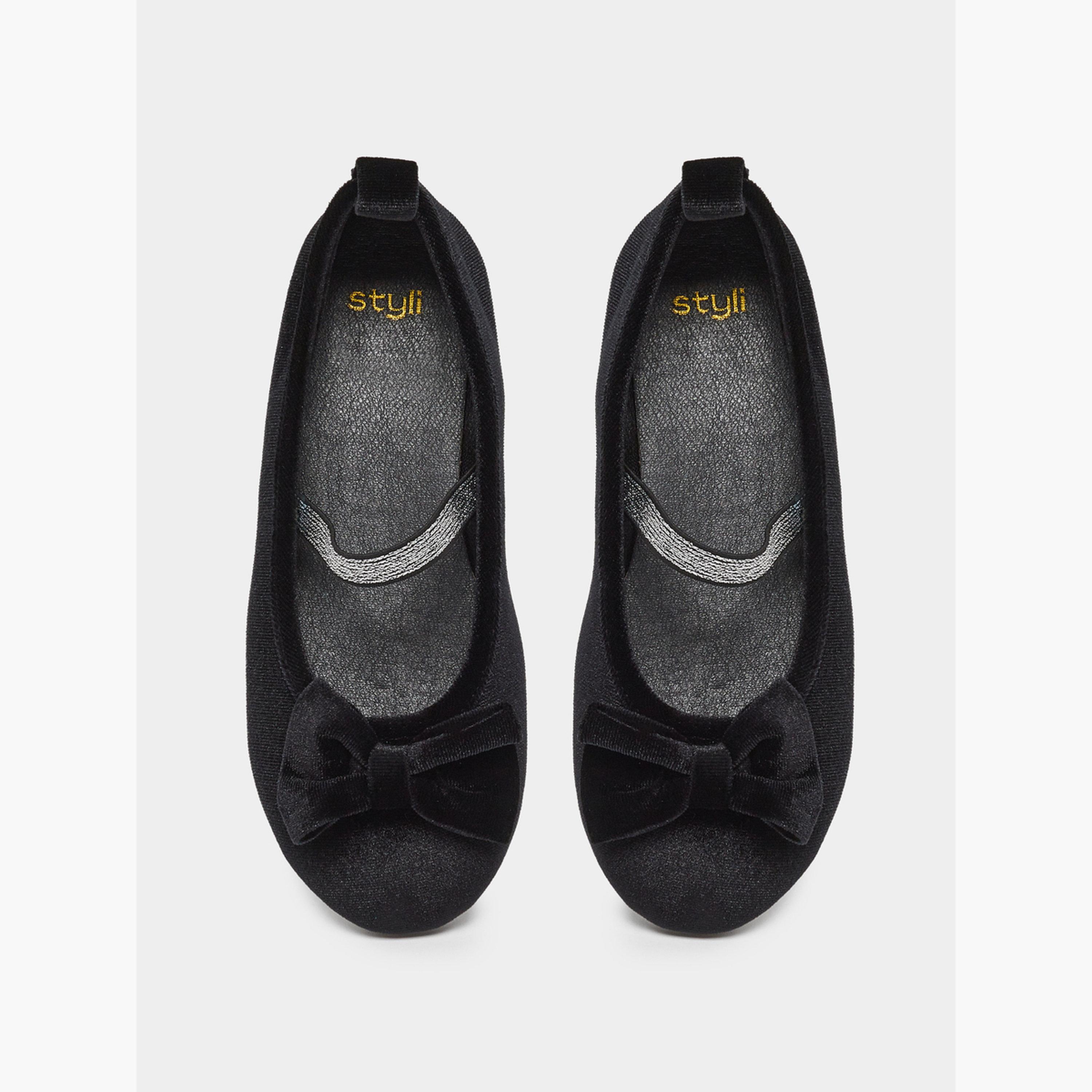 باليرينا بمظهر مخملي مع ربطة-girls-shoes-ballerinas-image-5