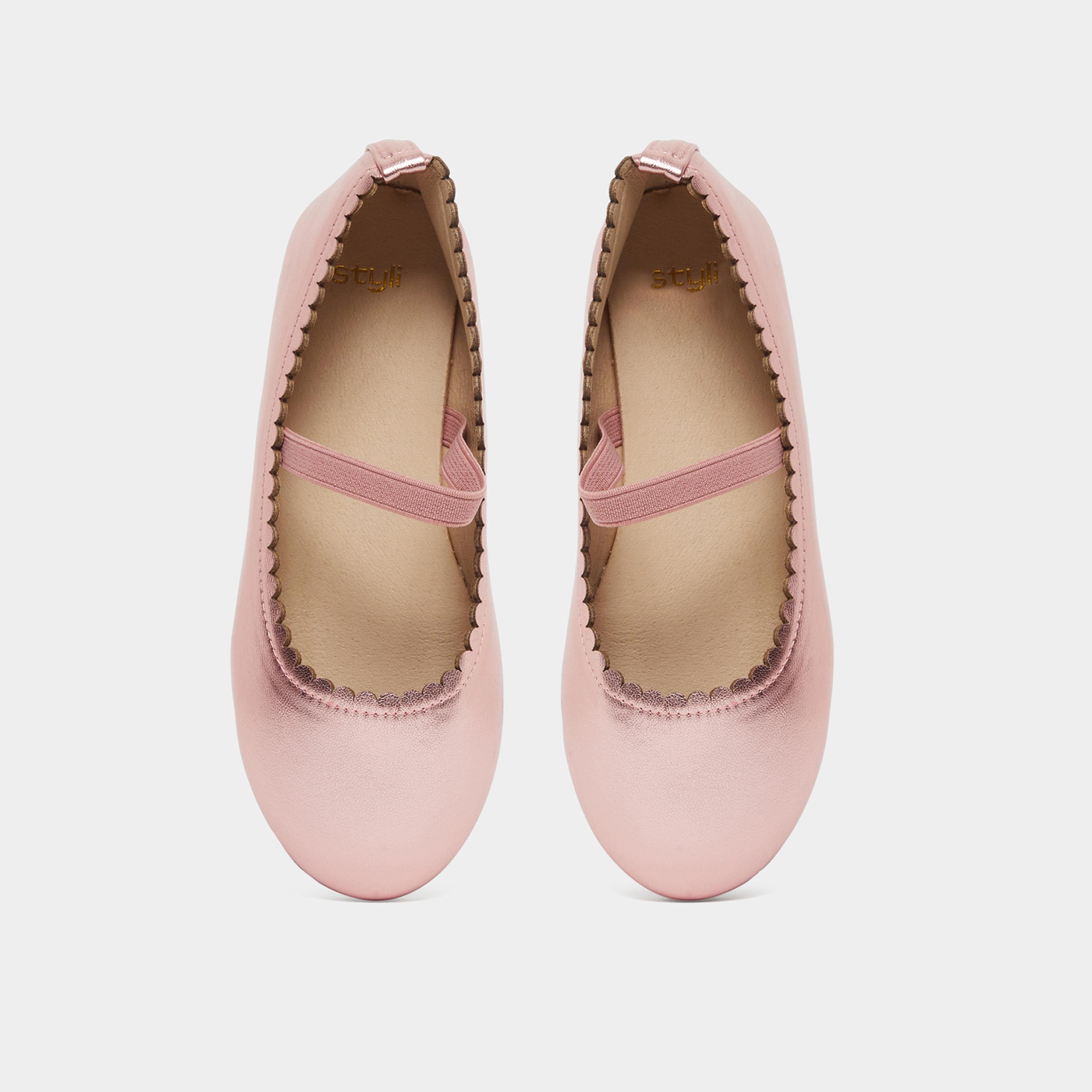 ستايلي - حذاء باليرينا برأس مستدير لامع للبنات-girls-shoes-ballerinas-image-5