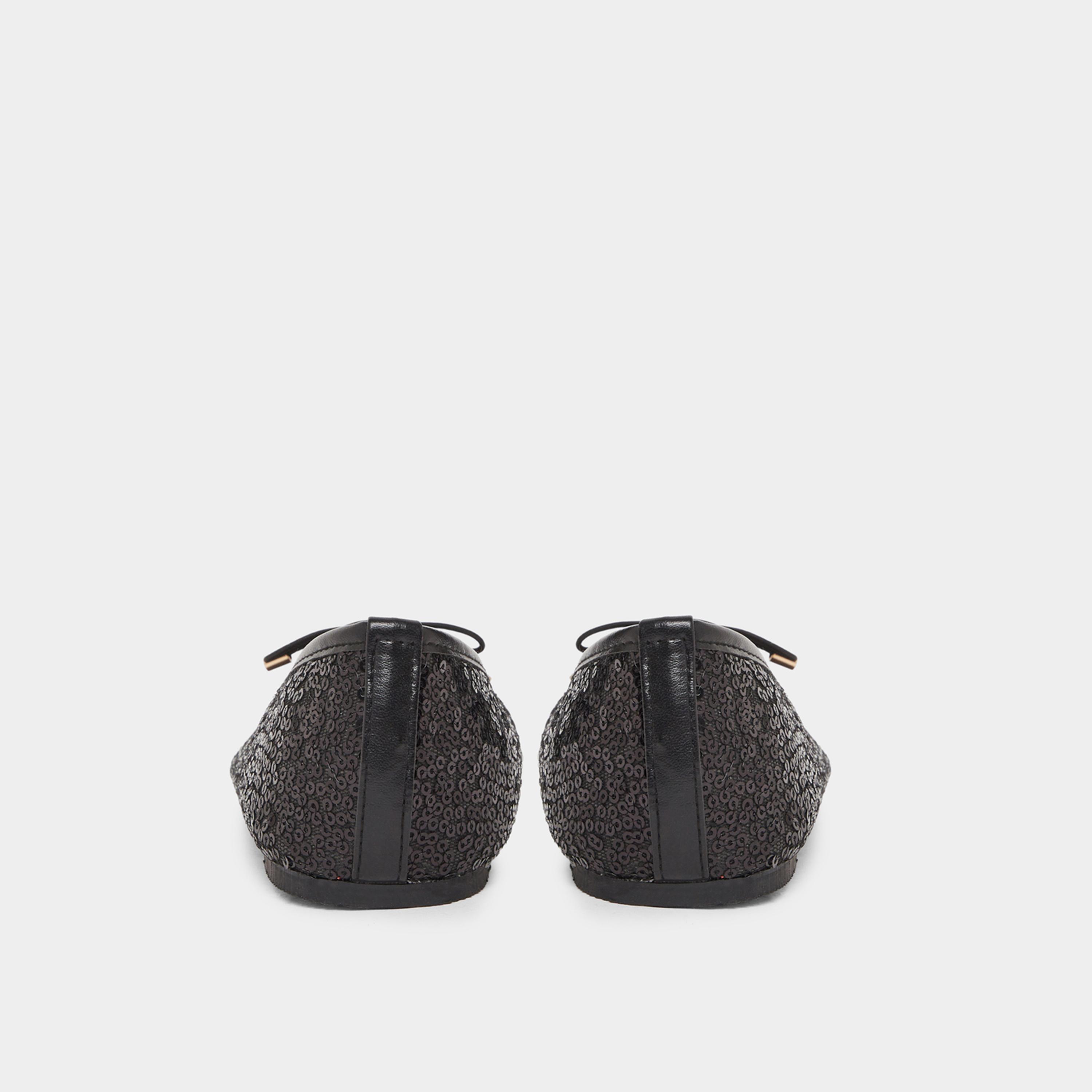 ستايلي - حذاء باليه مسطح أسود مزين بالترتر للمراهقين-girls-shoes-ballerinas-image-4
