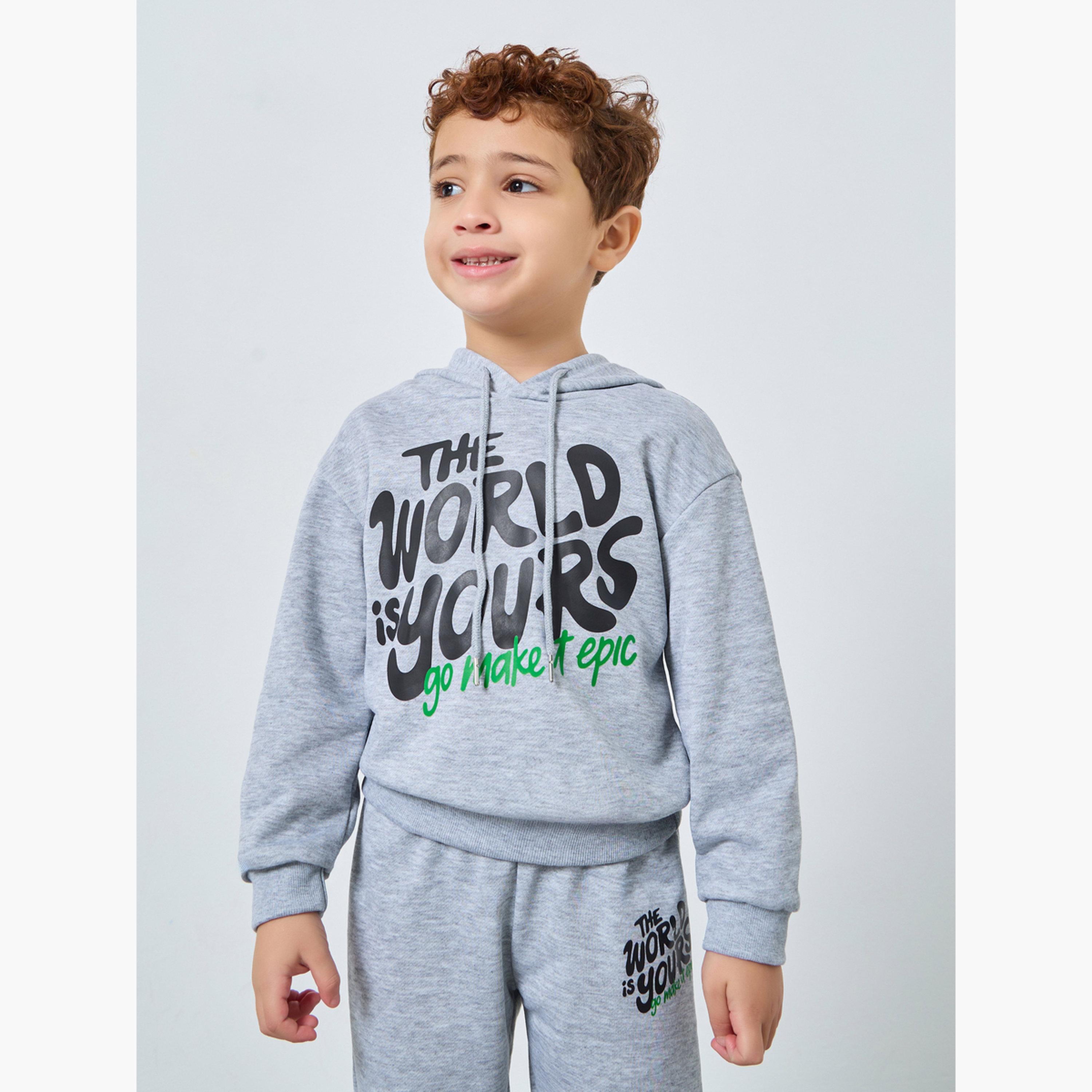 Styli Boys Grey Graffiti Print Hoodie and Joggers Set-boys-clothing-setsandcoords-image-3