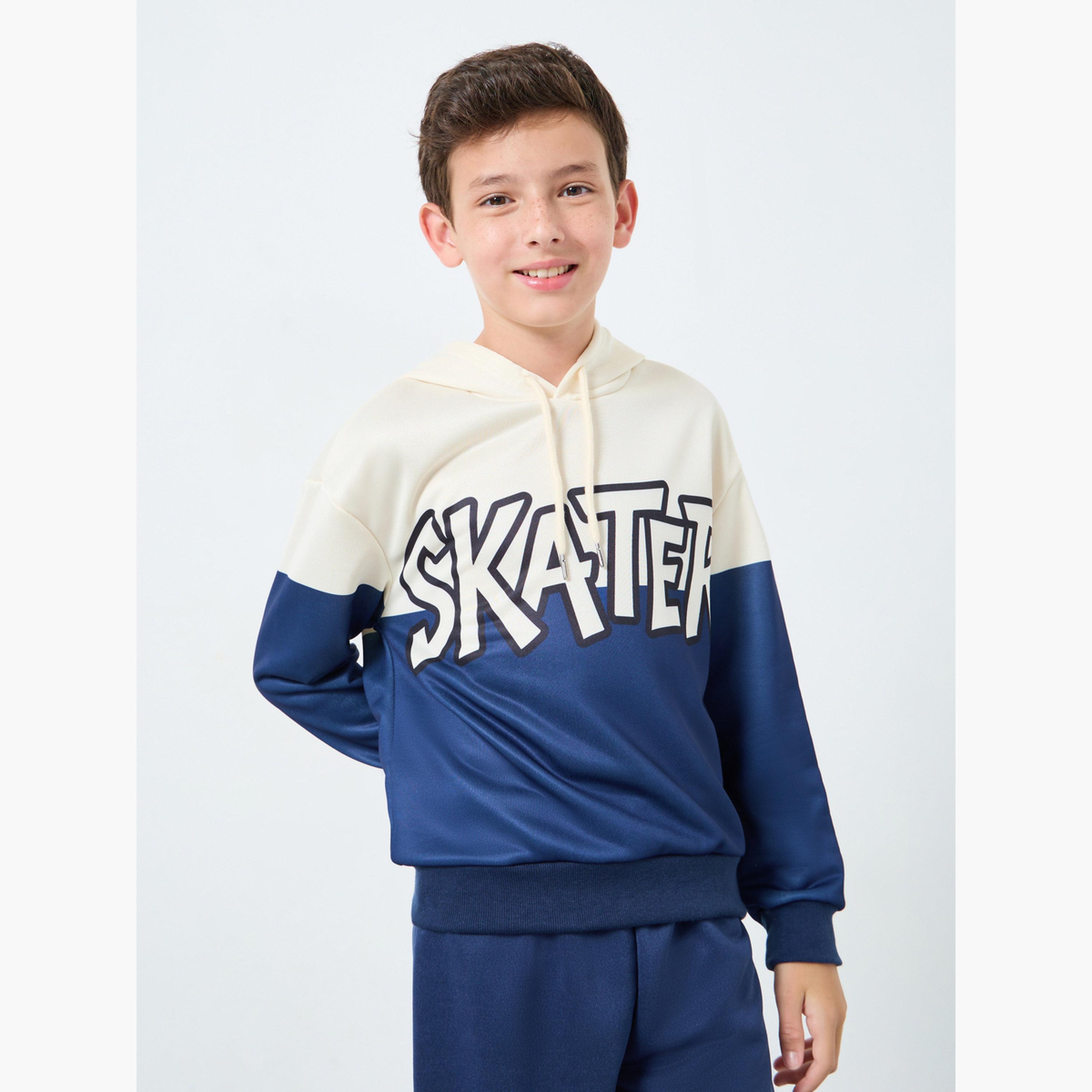 ستايلي - طقم هودي وبنطال رياضي لون أزرق للأولاد-boys-clothing-setsandcoords-image-2