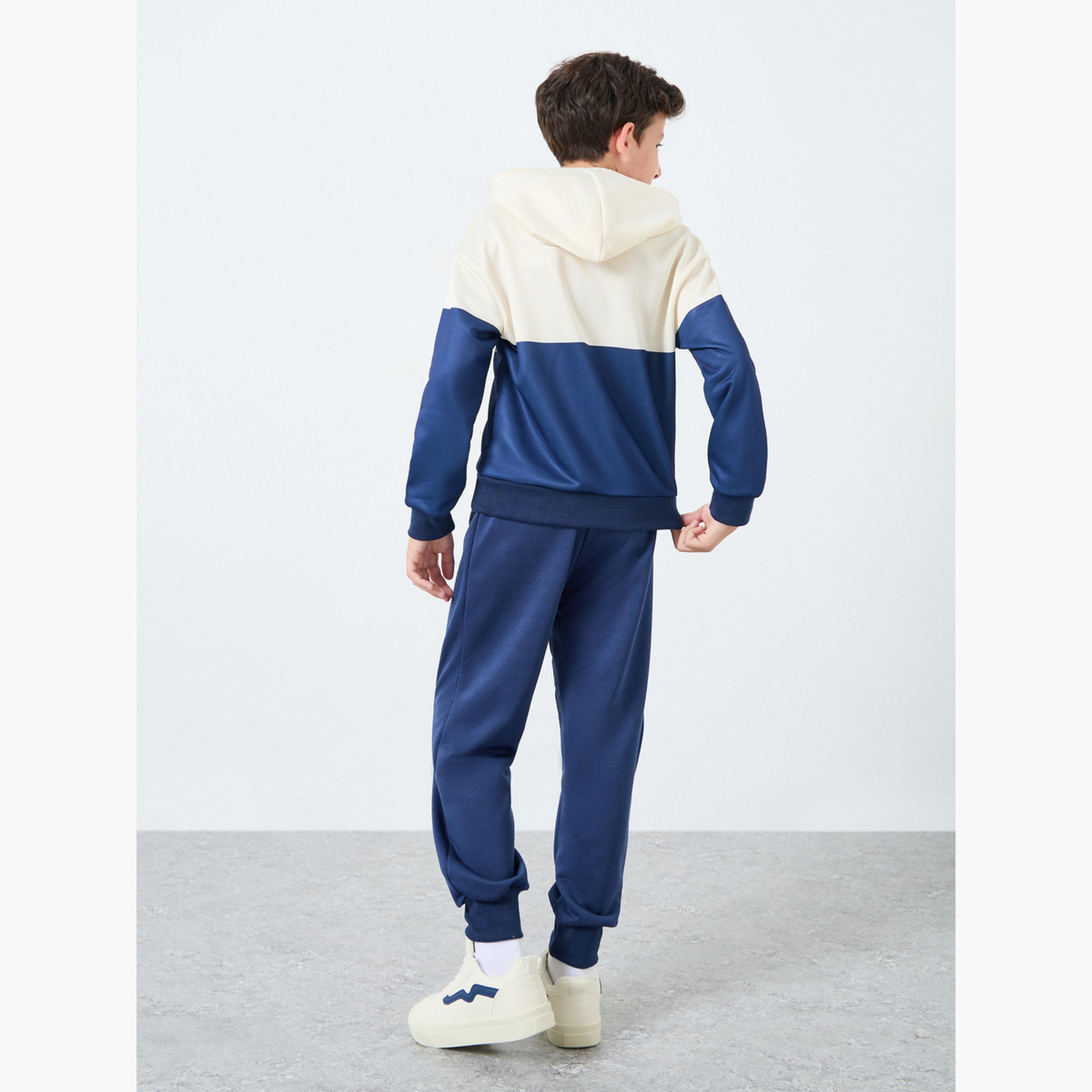 ستايلي - طقم هودي وبنطال رياضي لون أزرق للأولاد-boys-clothing-setsandcoords-image-4