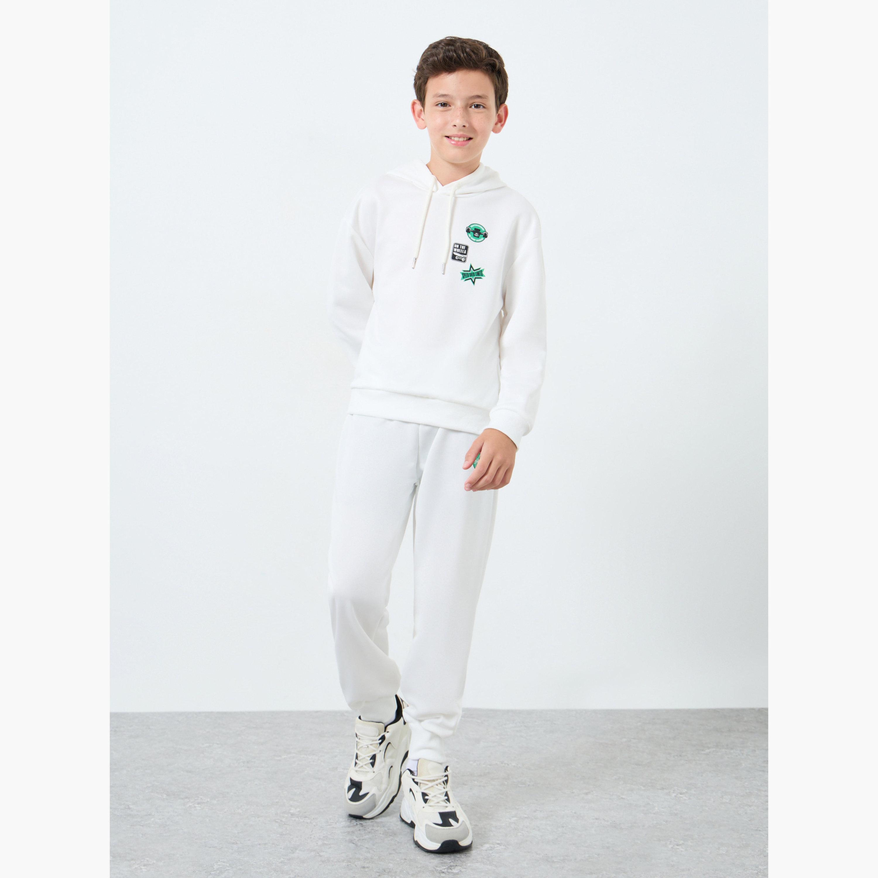 Styli Boys Off-White Printed Hoodie and Joggers Set-boys-clothing-setsandcoords-image-1