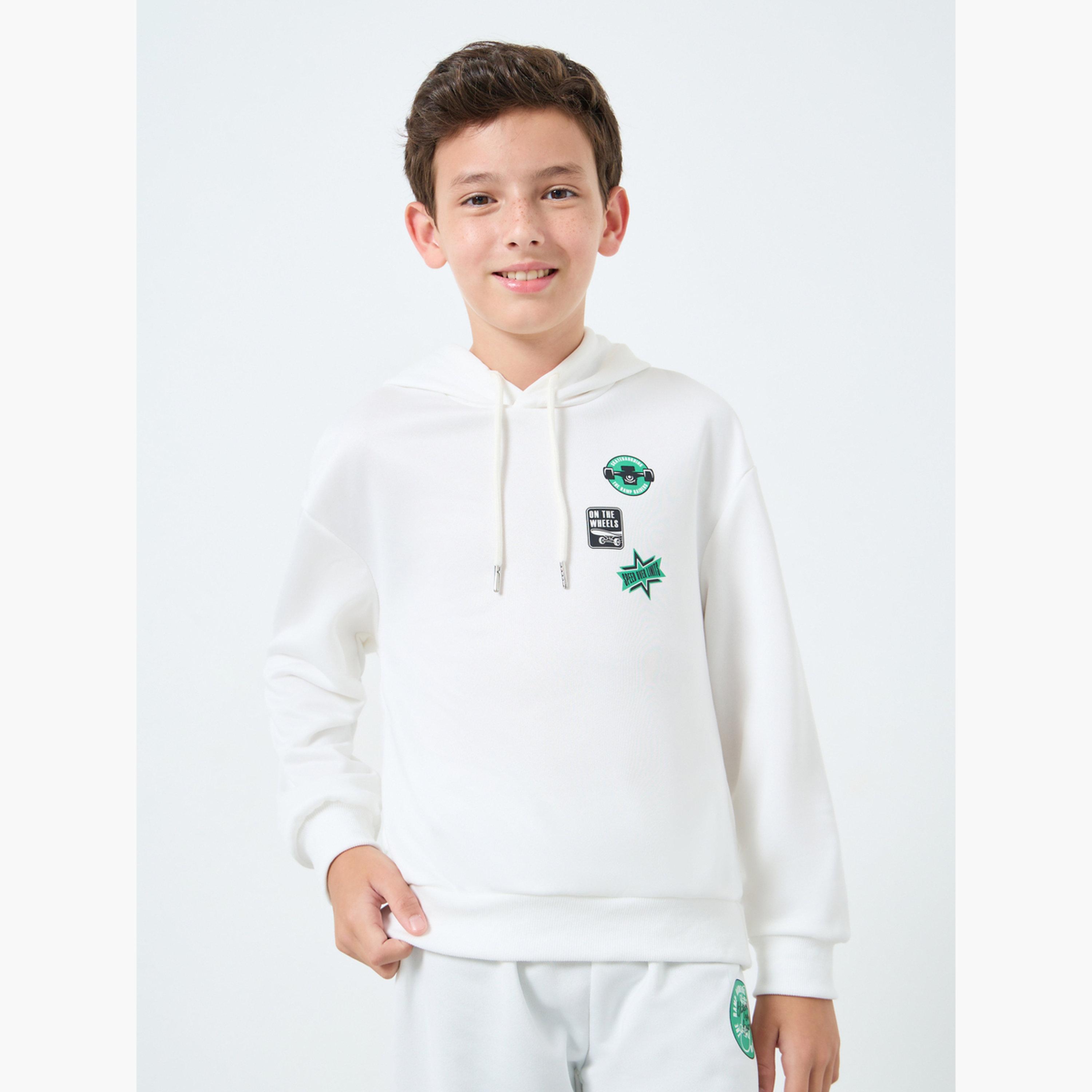 ستايلي - طقم هودي وبنطال رياضي مطبوع لون أوف وايت للأولاد-boys-clothing-setsandcoords-image-2