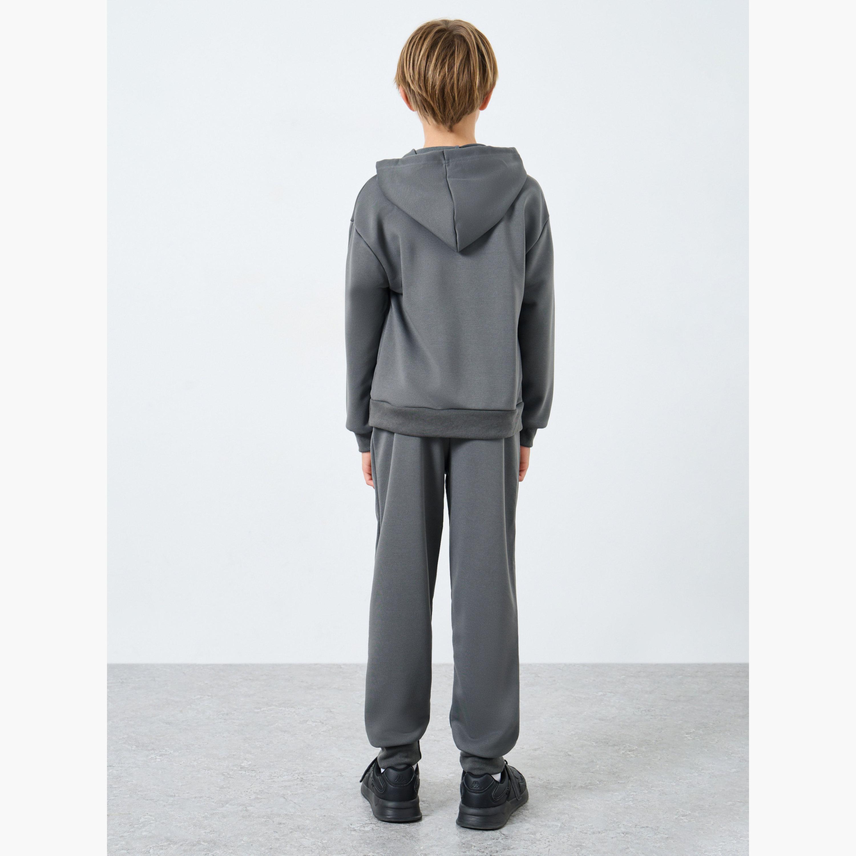 ستايلي - طقم هودي وبنطال رياضي رمادي حجم كبير للأولاد والمراهقين-boys-clothing-setsandcoords-image-4
