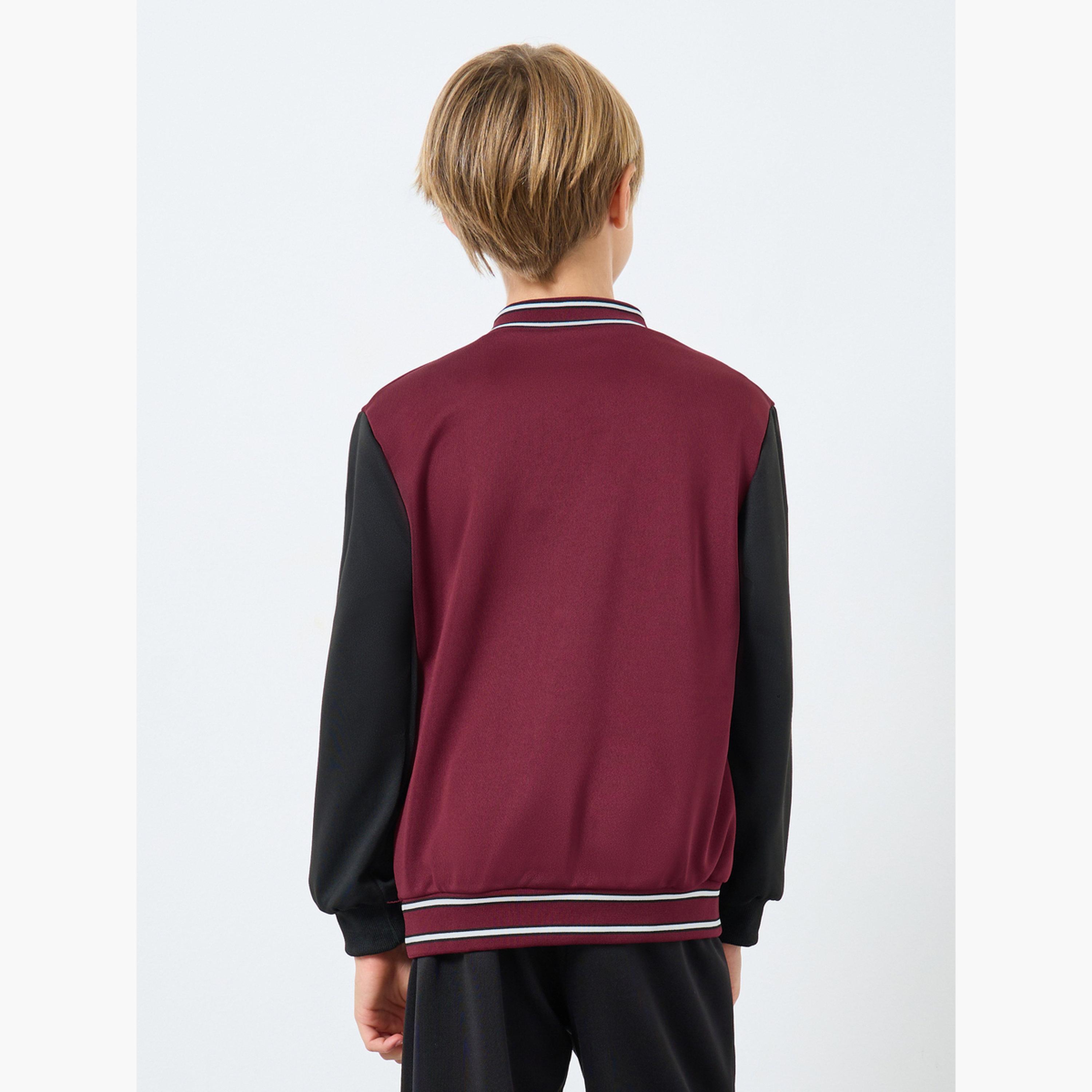 ستايلي - طقم جاكيت بومبر وبنطال رياضي بطبعة جامعية للأولاد والمراهقين-boys-clothing-setsandcoords-image-5