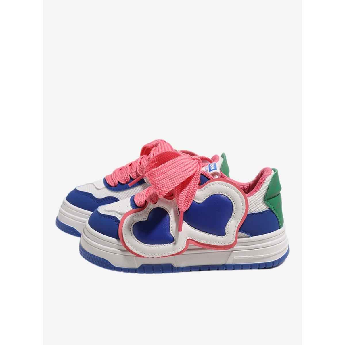 Babaya X Styli Heart Applique Color Block Sneakers-girls-shoes-sneakers-image-1