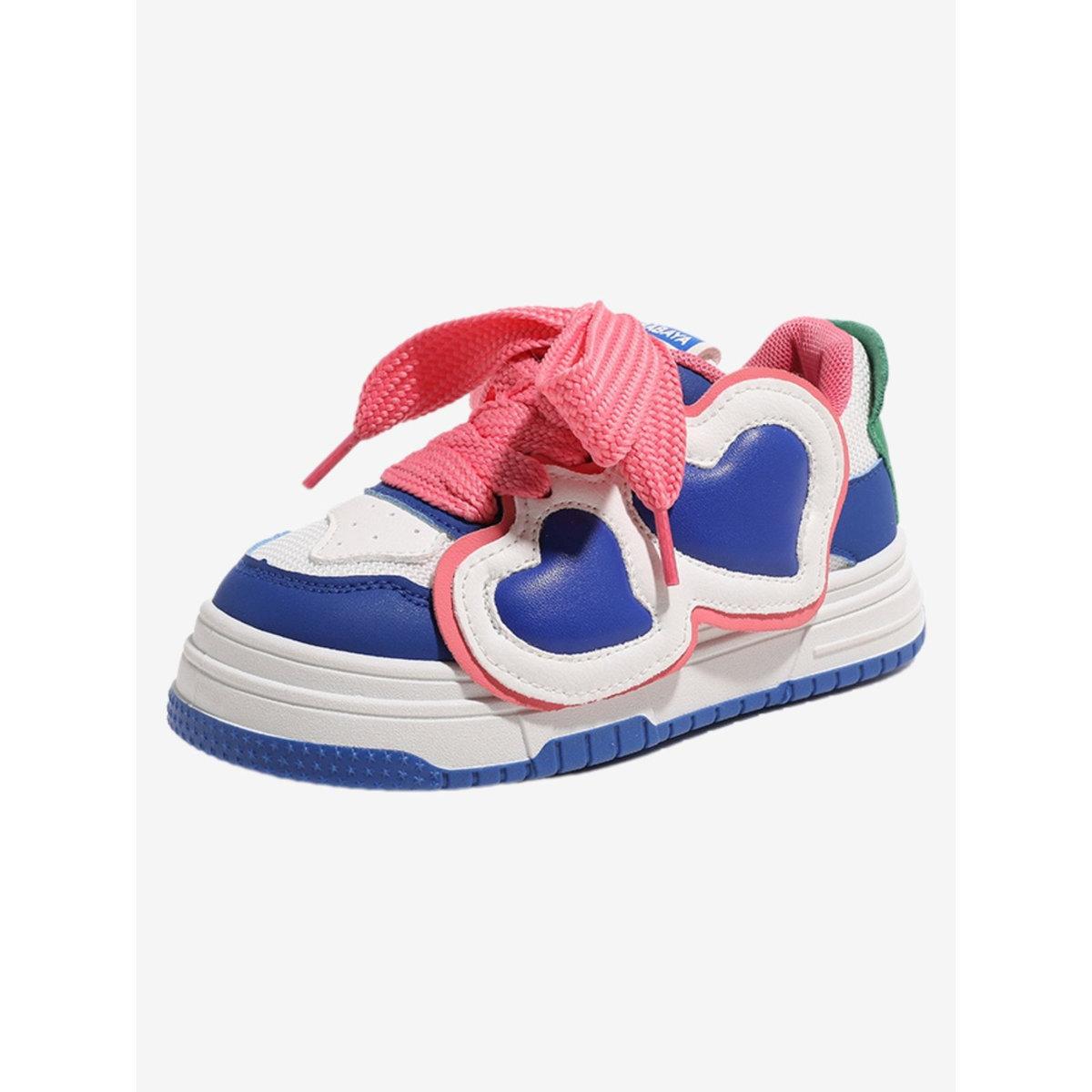 Babaya X Styli Heart Applique Color Block Sneakers-girls-shoes-sneakers-image-3