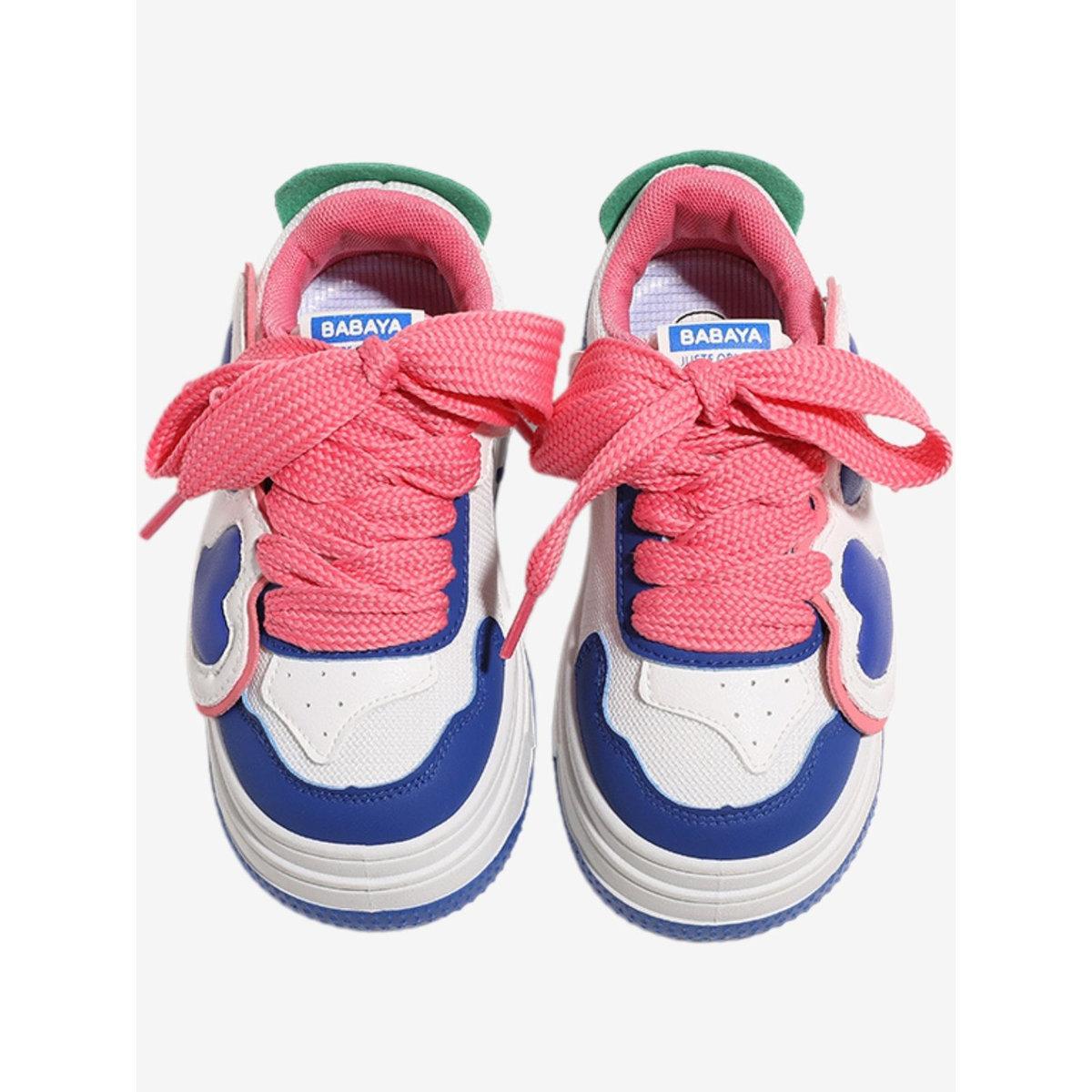 Babaya X Styli Heart Applique Color Block Sneakers-girls-shoes-sneakers-image-4
