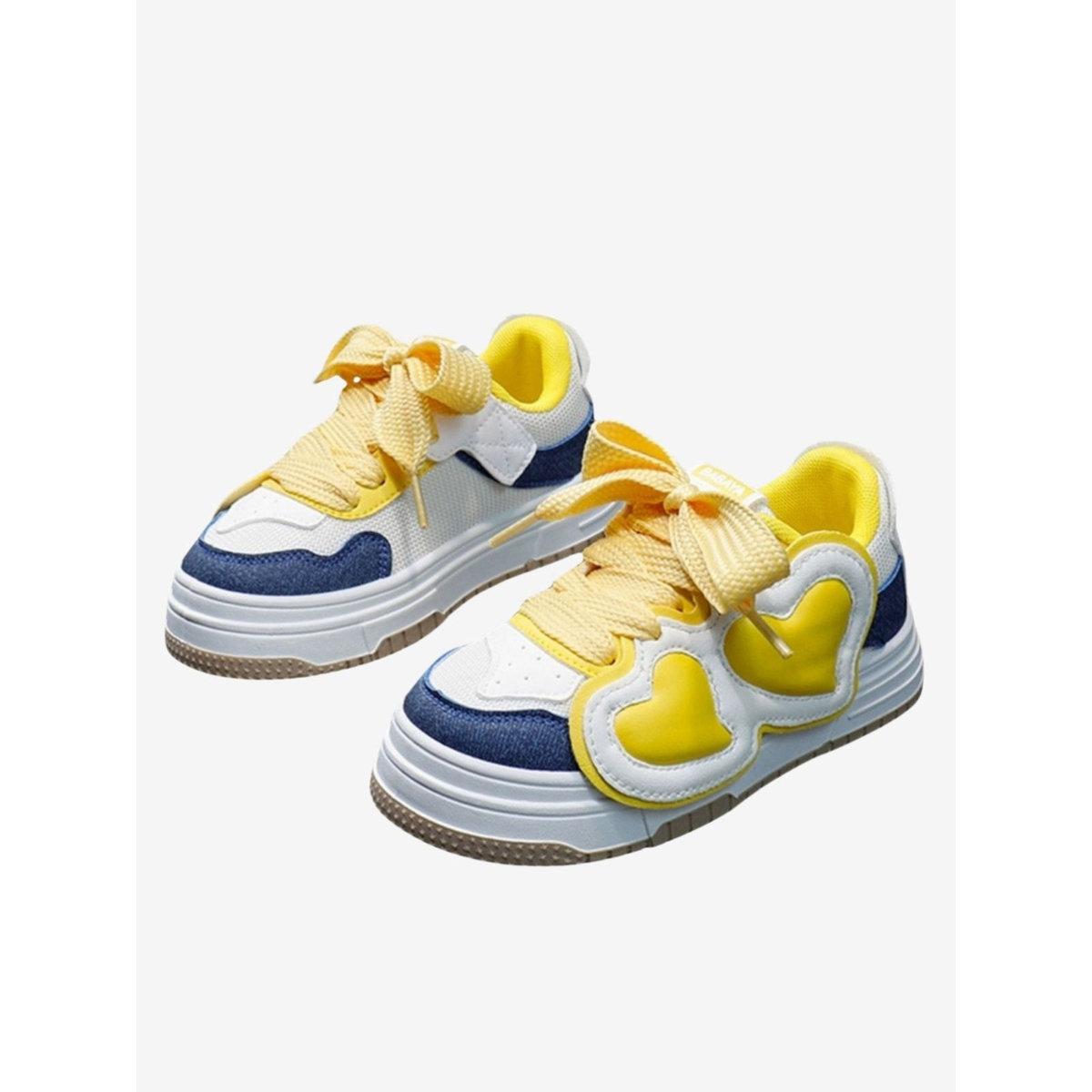 Babaya X Styli Heart Applique Color Block Sneakers-girls-shoes-sneakers-image-1
