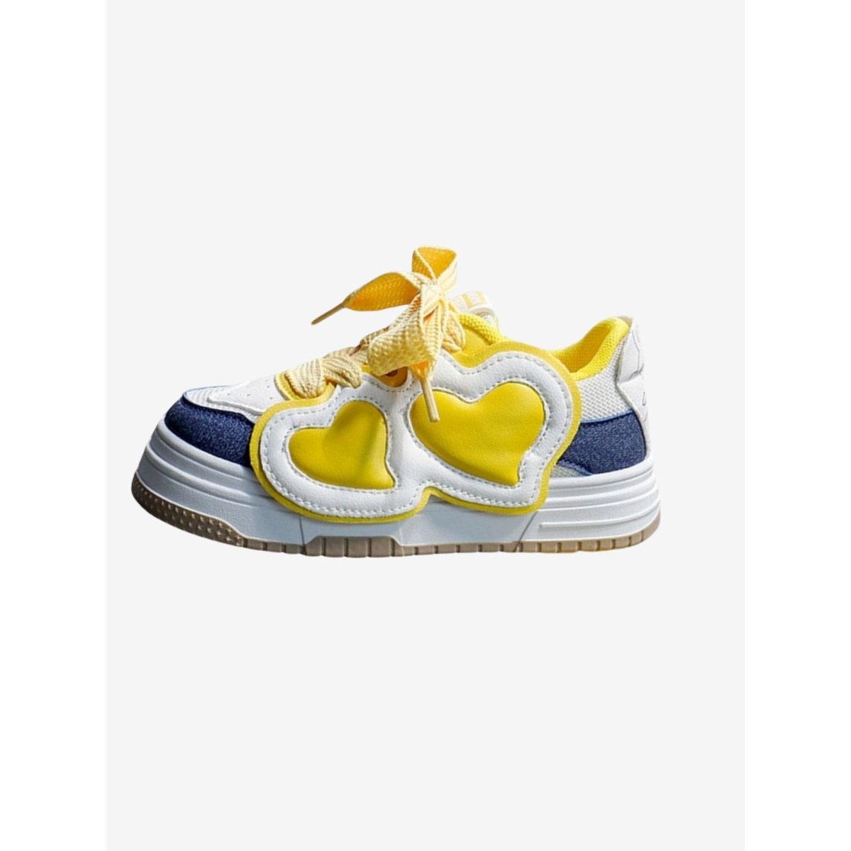 Babaya X Styli Heart Applique Color Block Sneakers-girls-shoes-sneakers-image-2