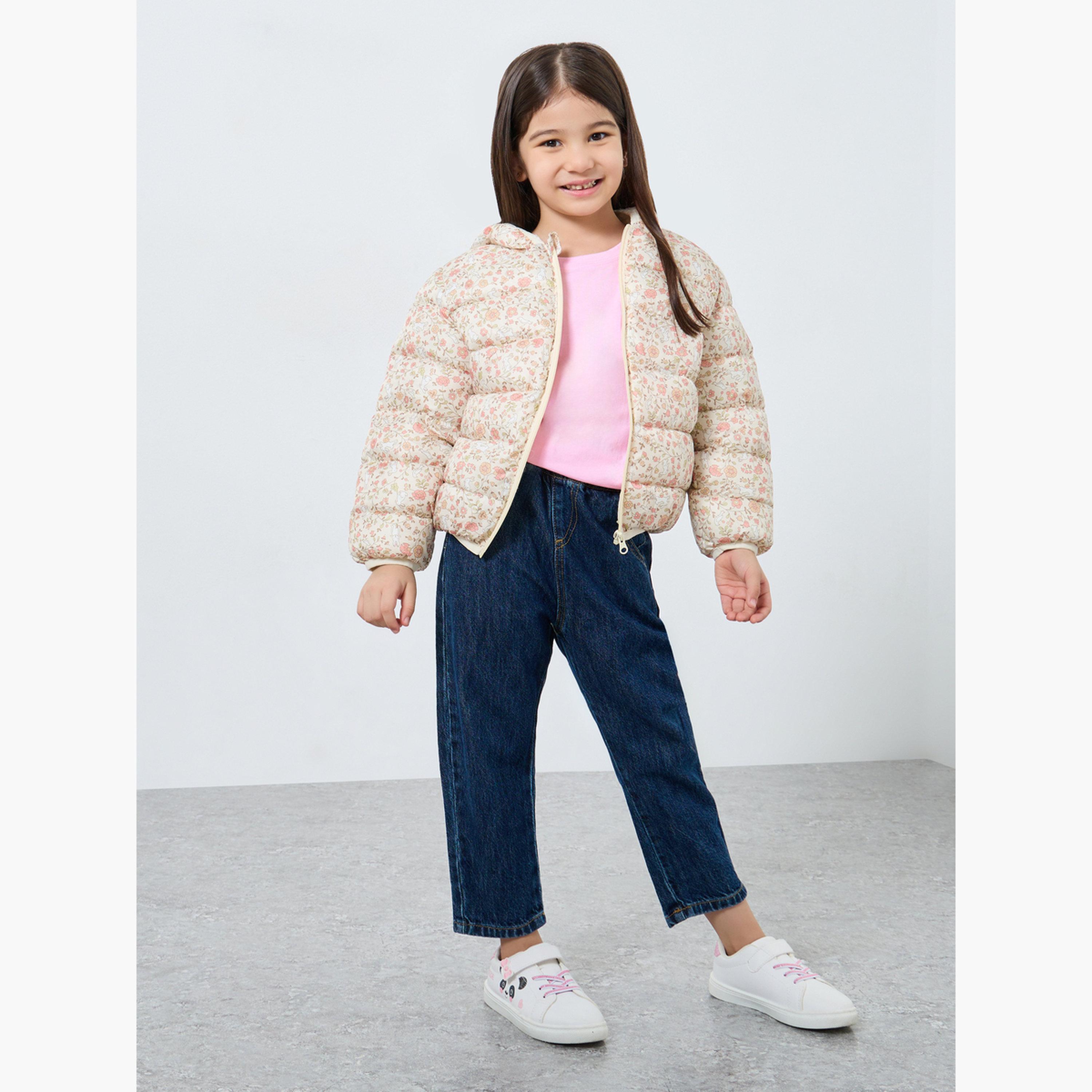 ستايلي - سترة منفوخة مطبوعة بالكامل للبنات-girls-clothing-jacketsandcoats-image-2