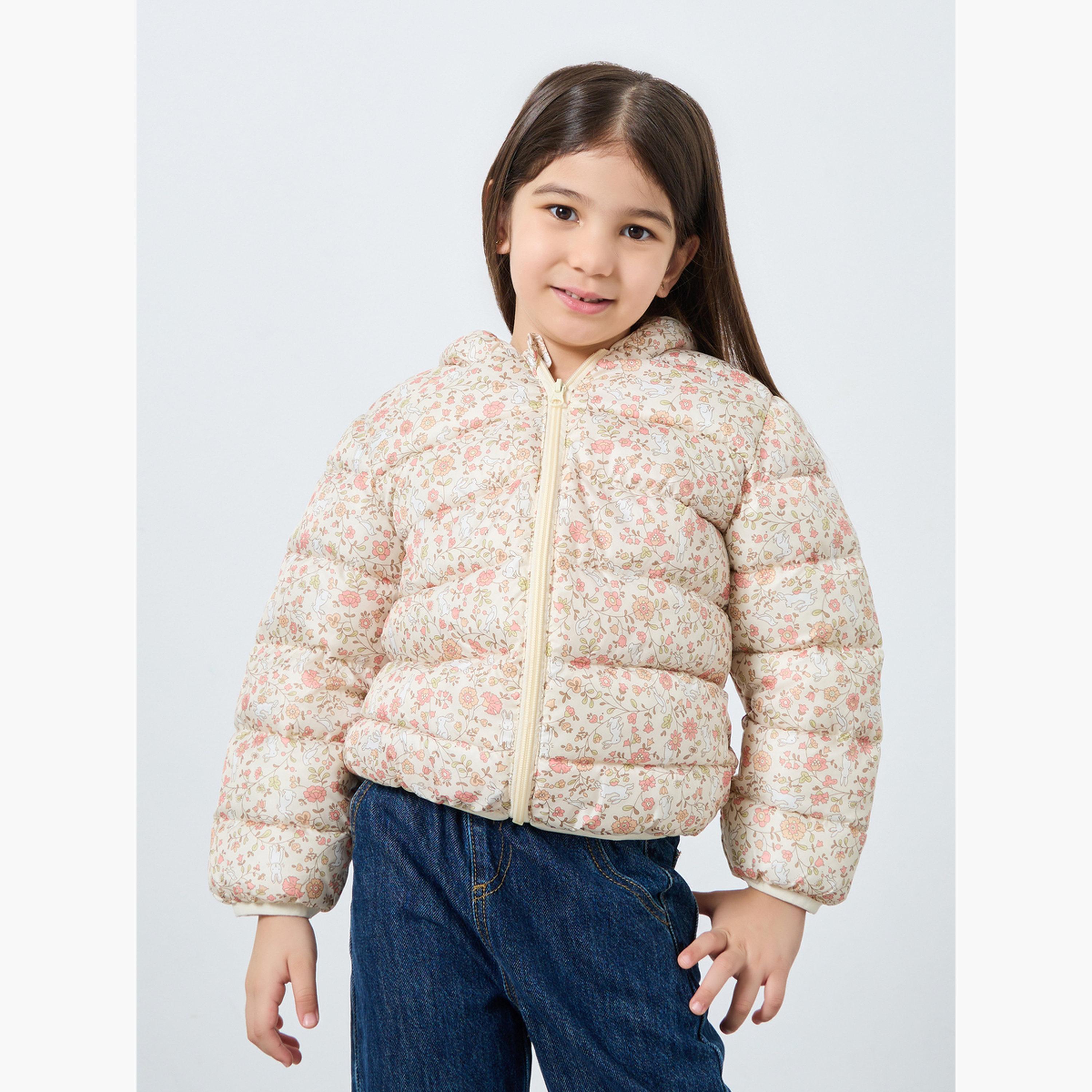 ستايلي - سترة منفوخة مطبوعة بالكامل للبنات-girls-clothing-jacketsandcoats-image-3