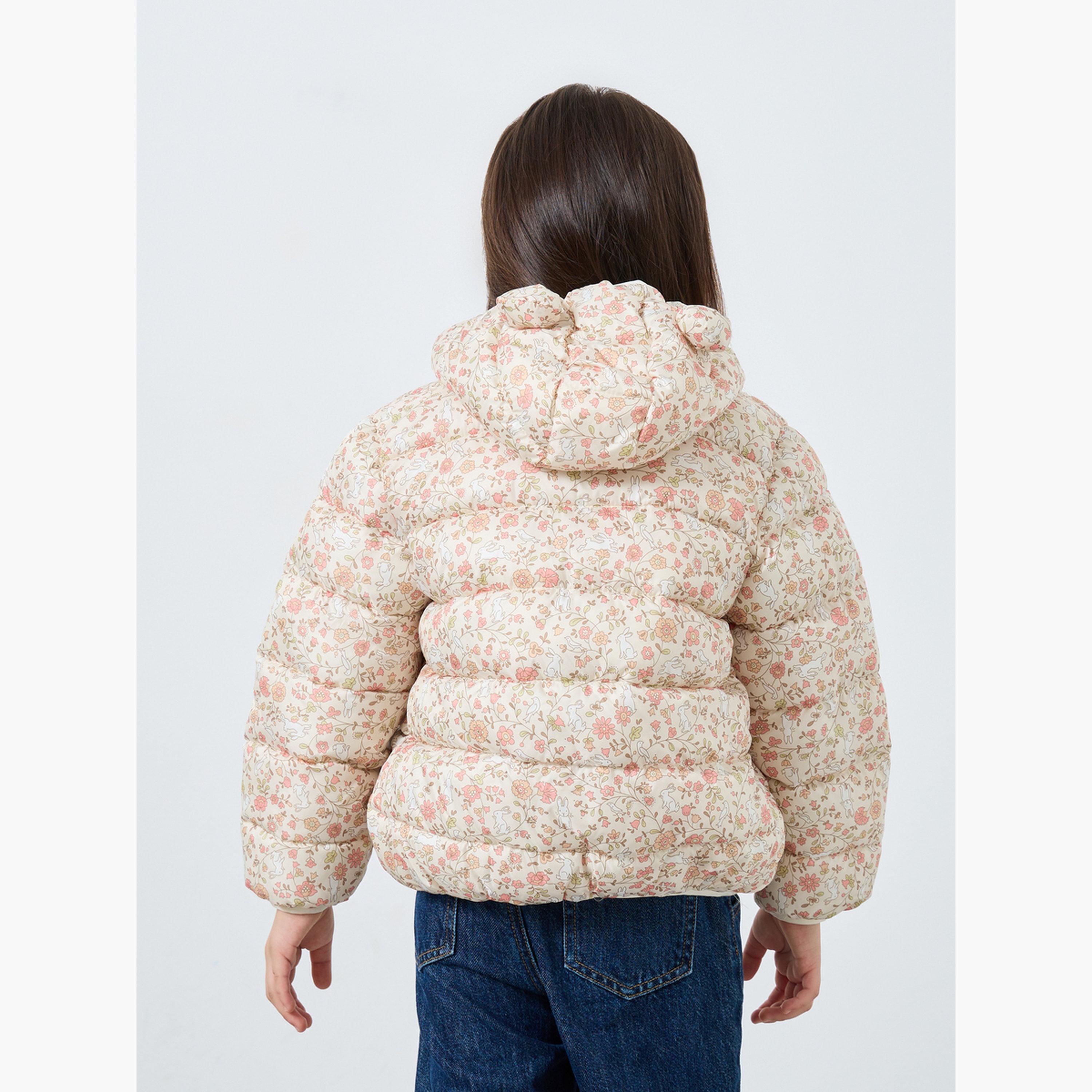 ستايلي - سترة منفوخة مطبوعة بالكامل للبنات-girls-clothing-jacketsandcoats-image-4