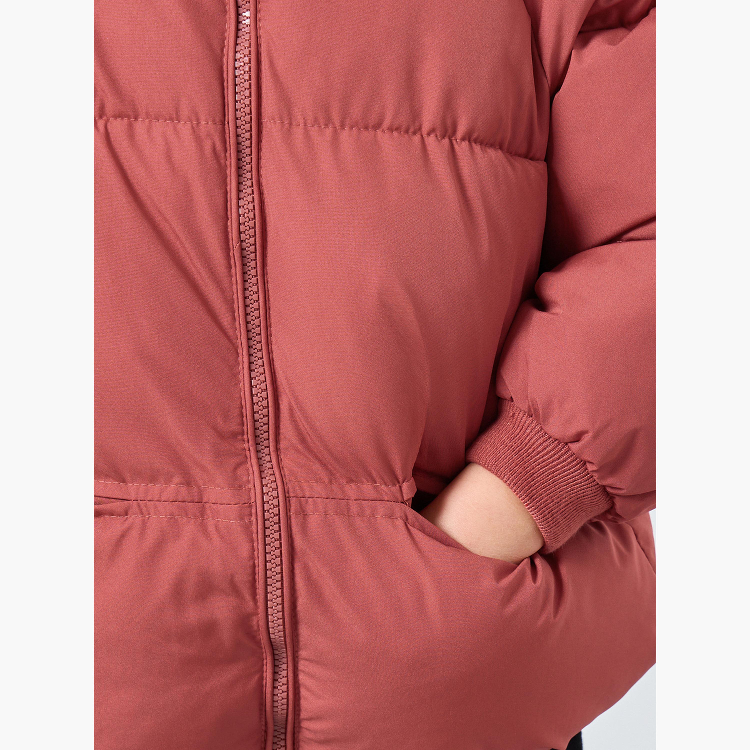 Styli Solid Hooded Neck Long Sleeves Boy's Zip Through Puffer Jacket-boys-clothing-jacketsandcoats-image-4