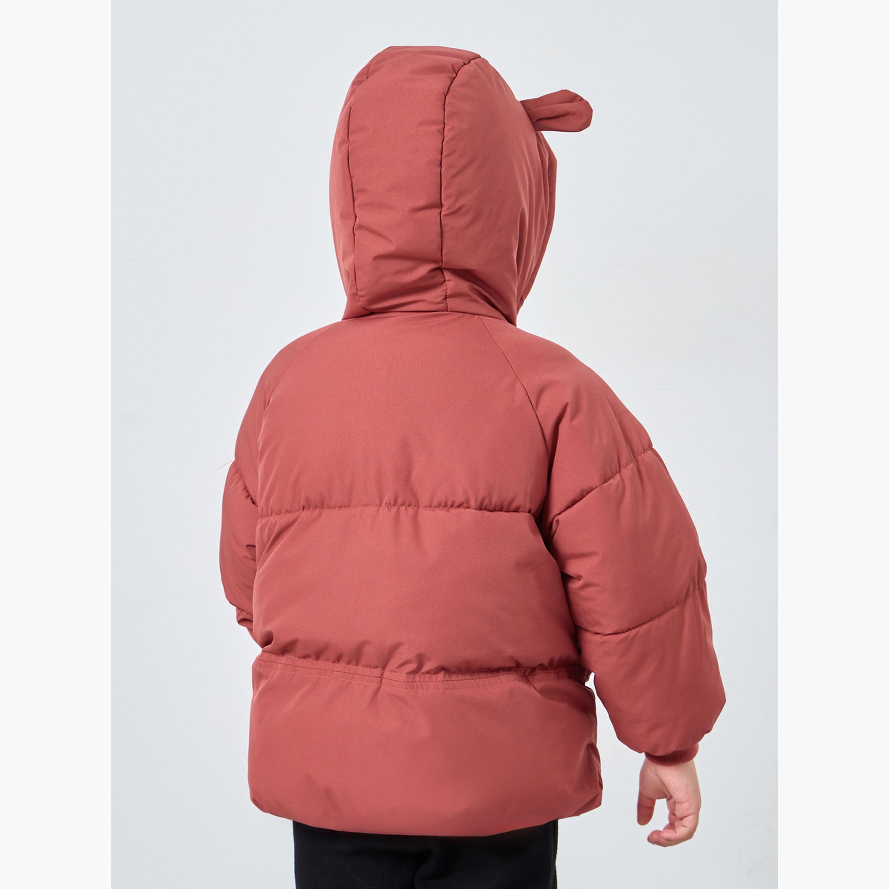 Styli Solid Hooded Neck Long Sleeves Boy's Zip Through Puffer Jacket-boys-clothing-jacketsandcoats-image-5