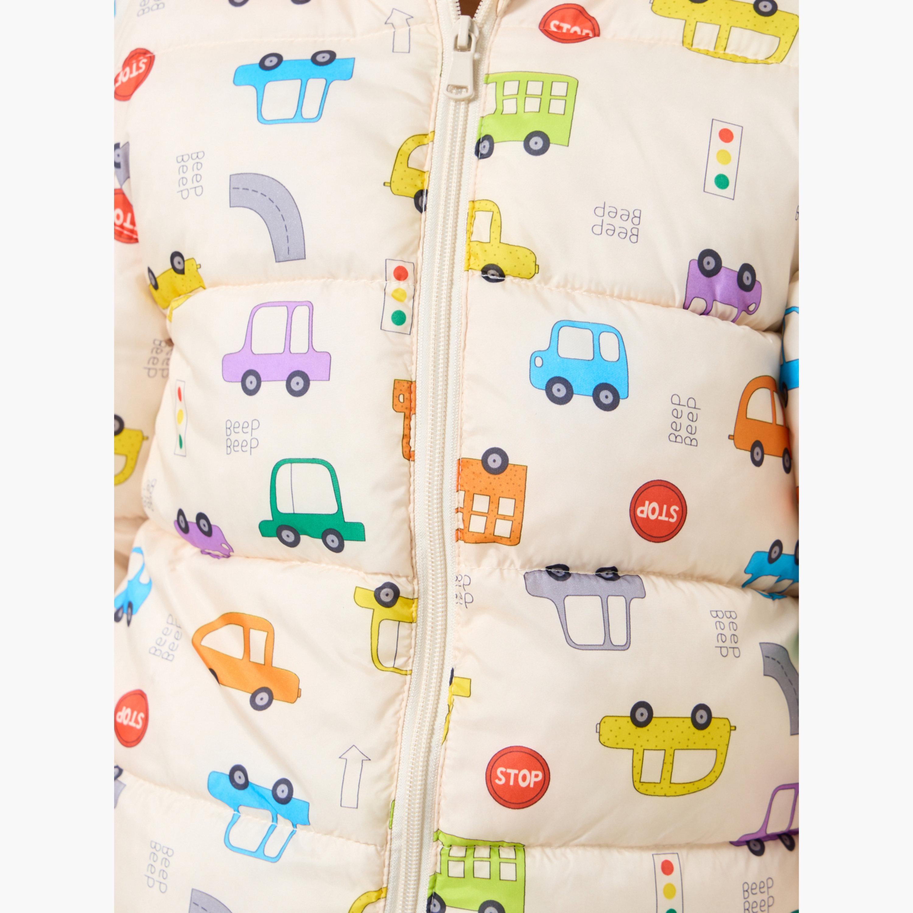 Styli Graphic Print Hooded Neck Long Sleeves Boy's Zip Through Puffer Jacket-boys-clothing-jacketsandcoats-image-5