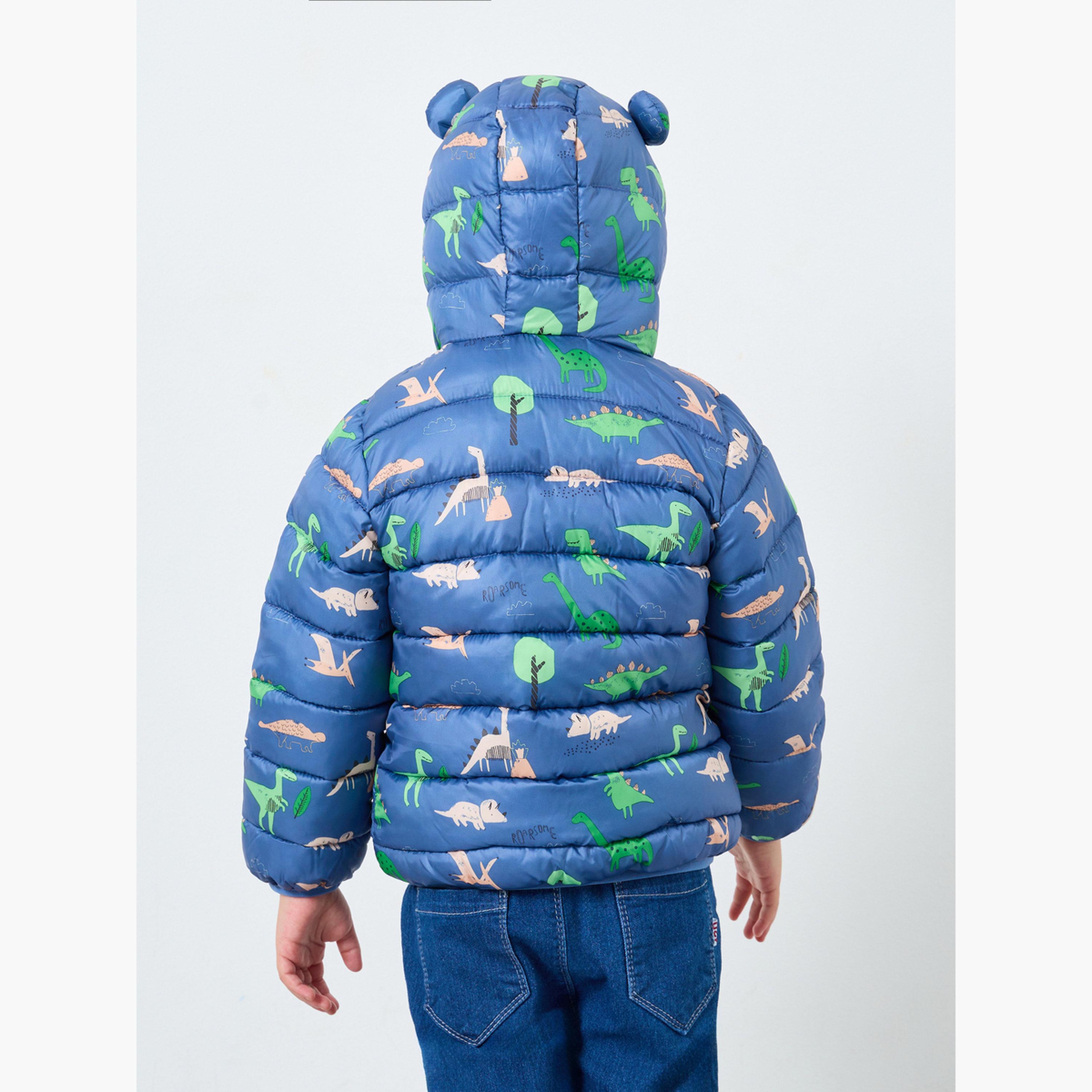 ستايلي - جاكيت منفوخ بطبعة ديناصورات لون أزرق للأولاد مع غطاء للرأس-boys-clothing-jacketsandcoats-image-4