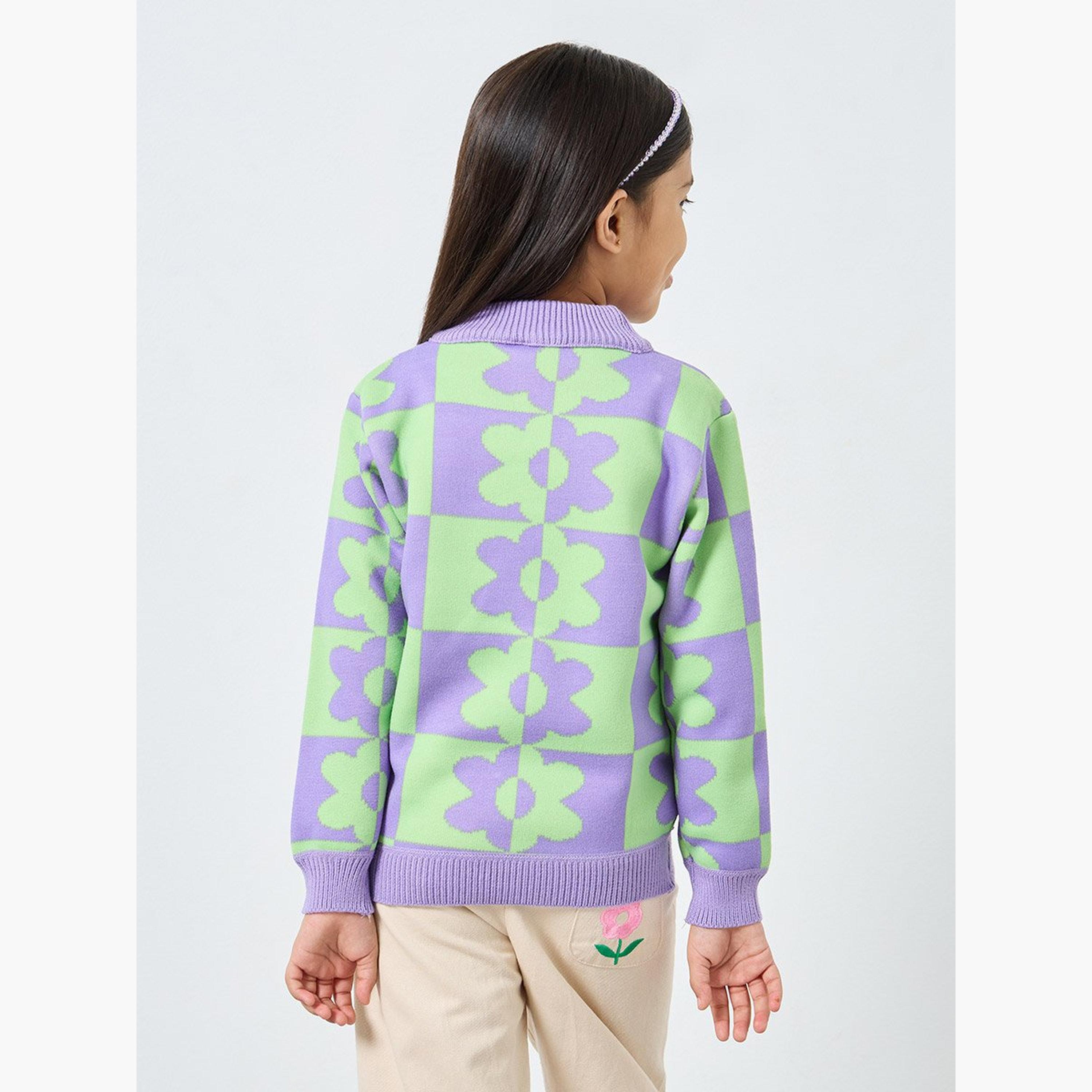 Styli Girls Multi Flower Pattern Knit Sweater-girls-clothing-jumpersandcardigans-image-5