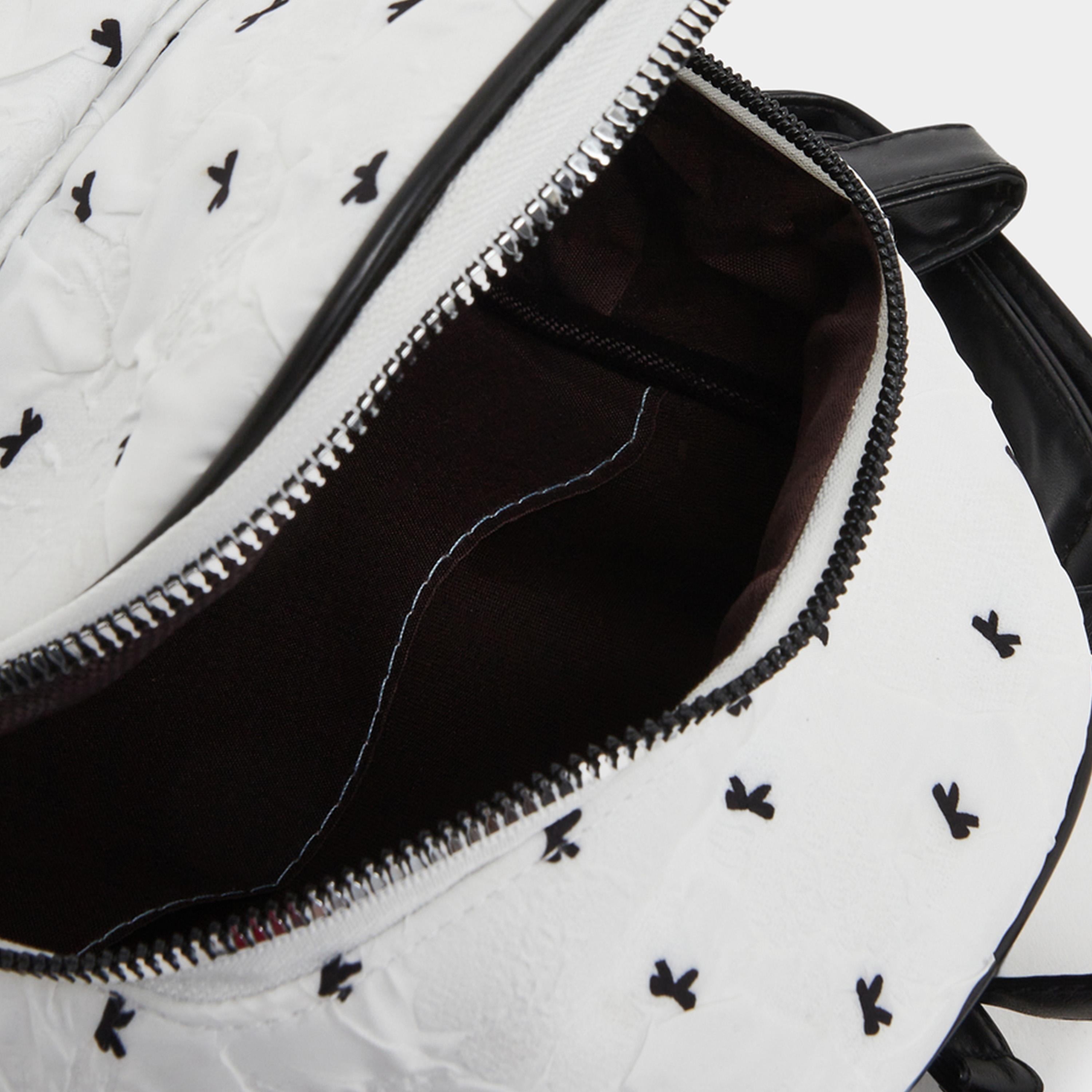 Styli Girls White Bow Printed Mini Backpack with Zip Closure-school-bagsandbackpacks-backpacks-image-4
