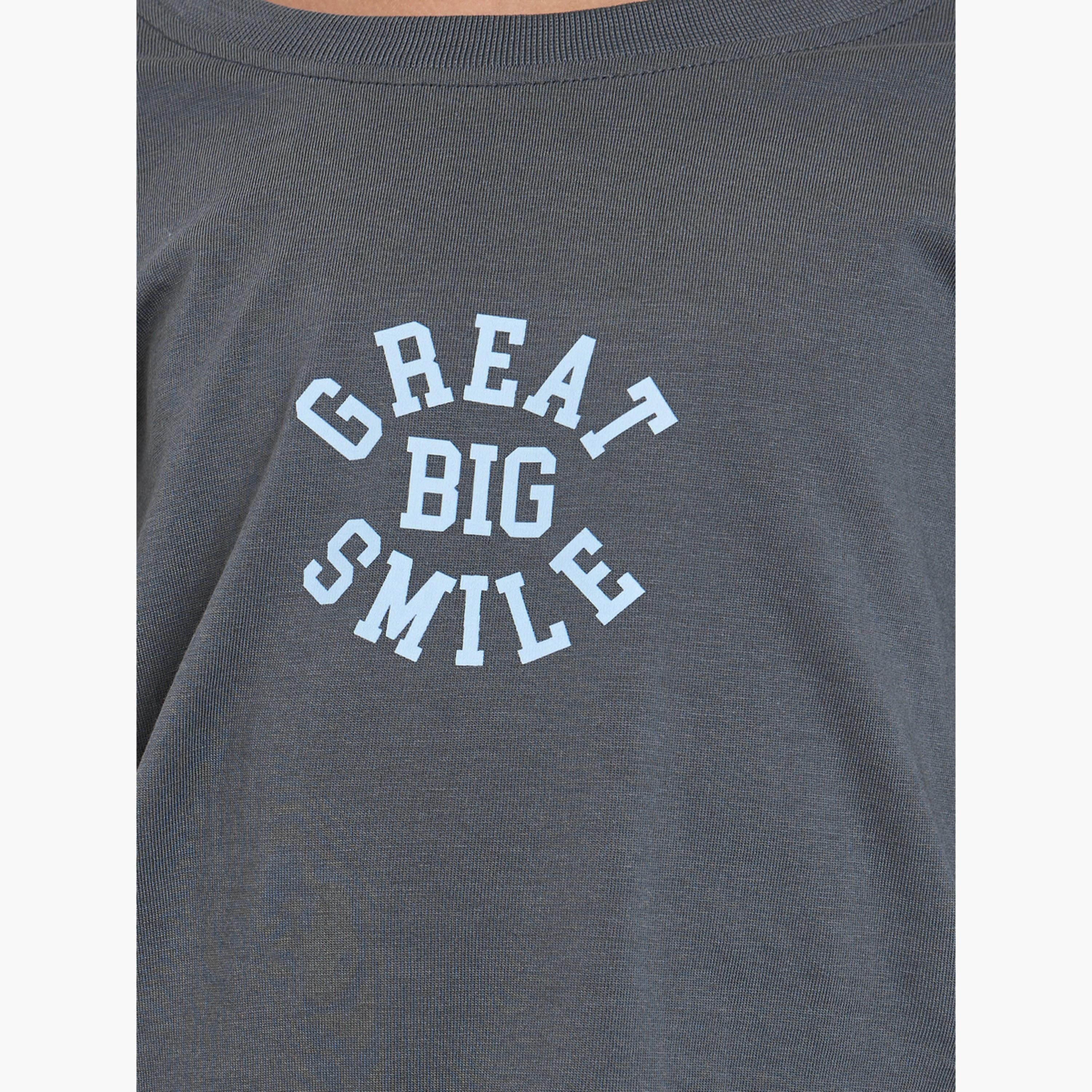 Styli Boys Grey Slogan Long Sleeve Cotton T-Shirt-boys-clothing-tshirtsandpolos-image-3