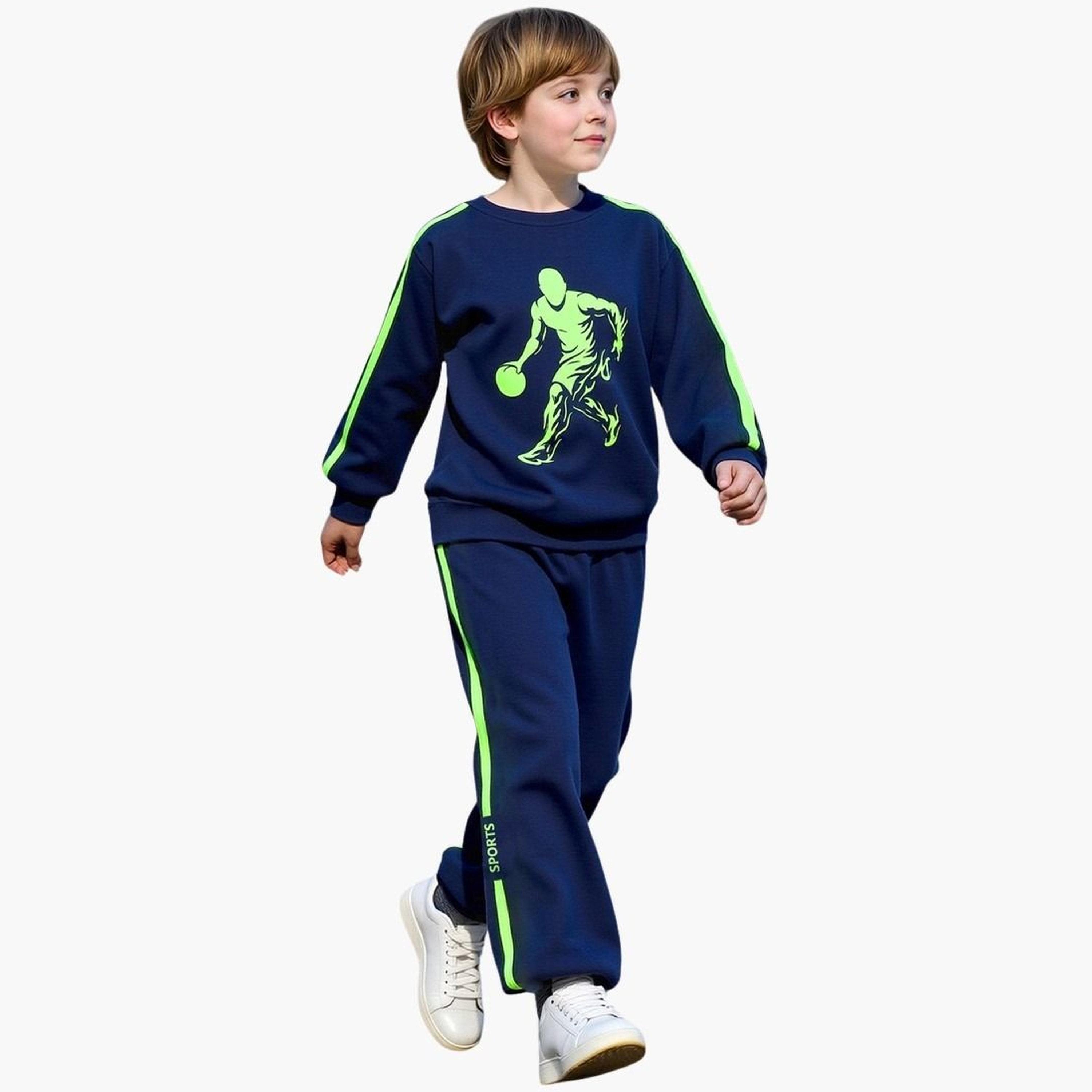 تيك تو - طقم سويت شيرت وبنطال رياضي أزرق داكن للمراهقين-boys-clothing-setsandcoords-image-2