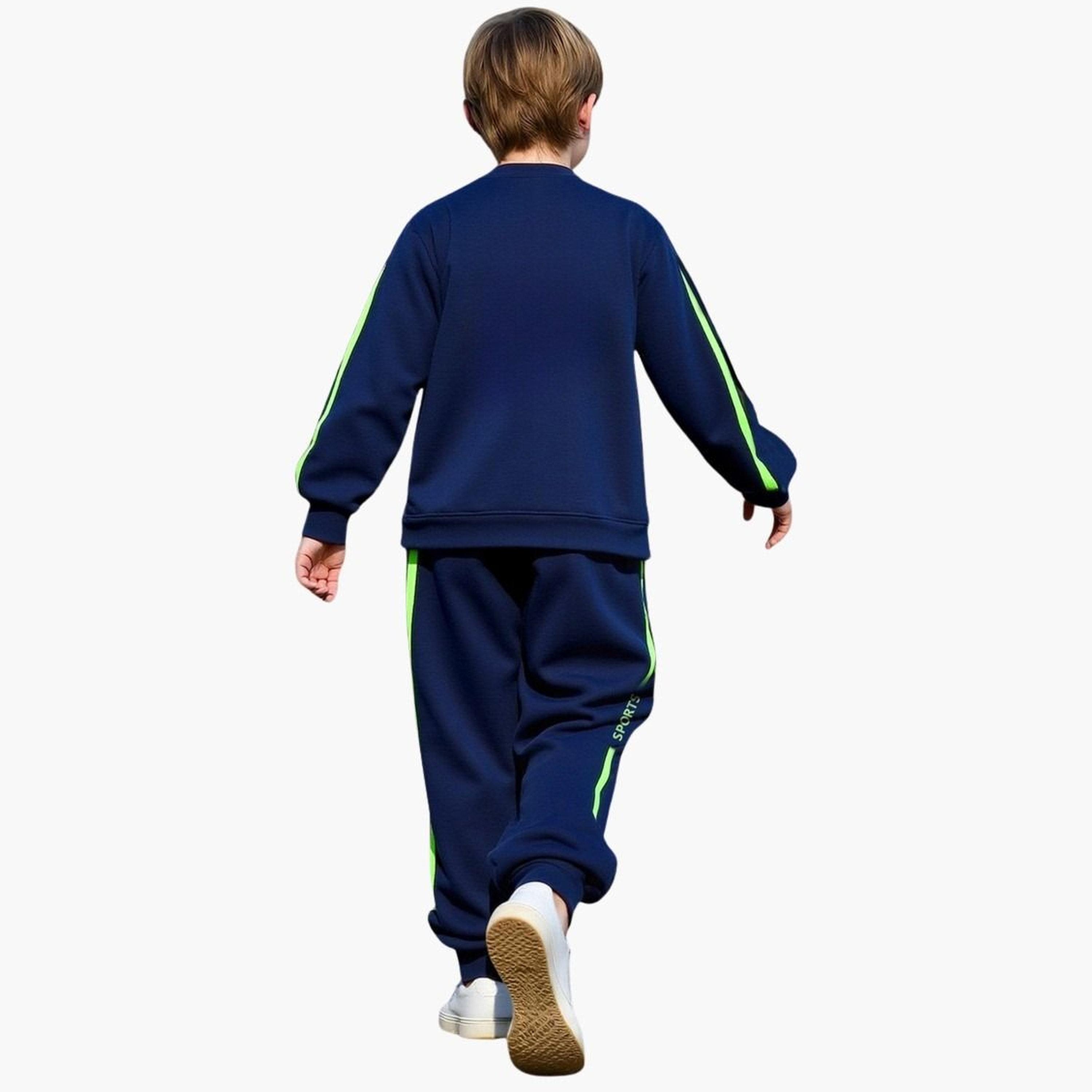تيك تو - طقم سويت شيرت وبنطال رياضي أزرق داكن للمراهقين-boys-clothing-setsandcoords-image-5