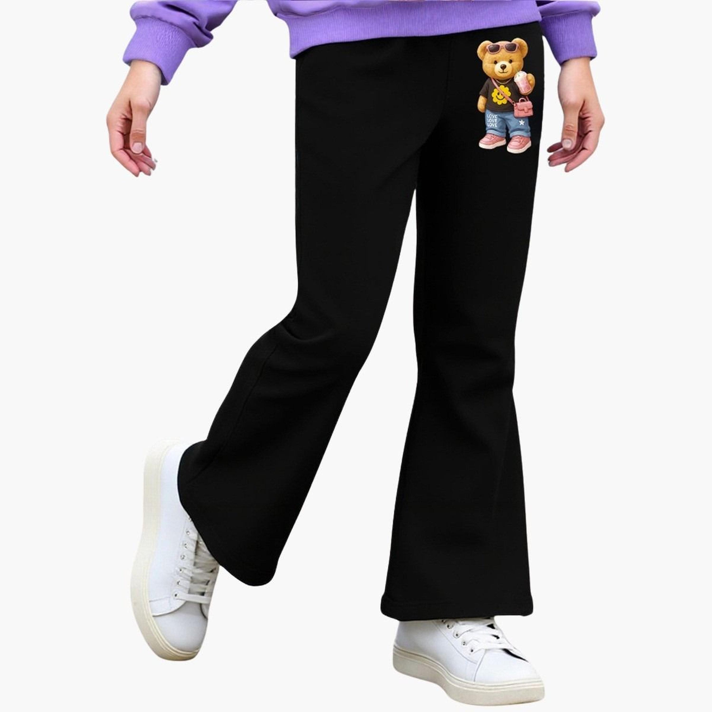 Take Two Teens Teddy Bear Graphic Sweatshirt and Flare Pants Set-girls-clothing-setsandcoords-image-4
