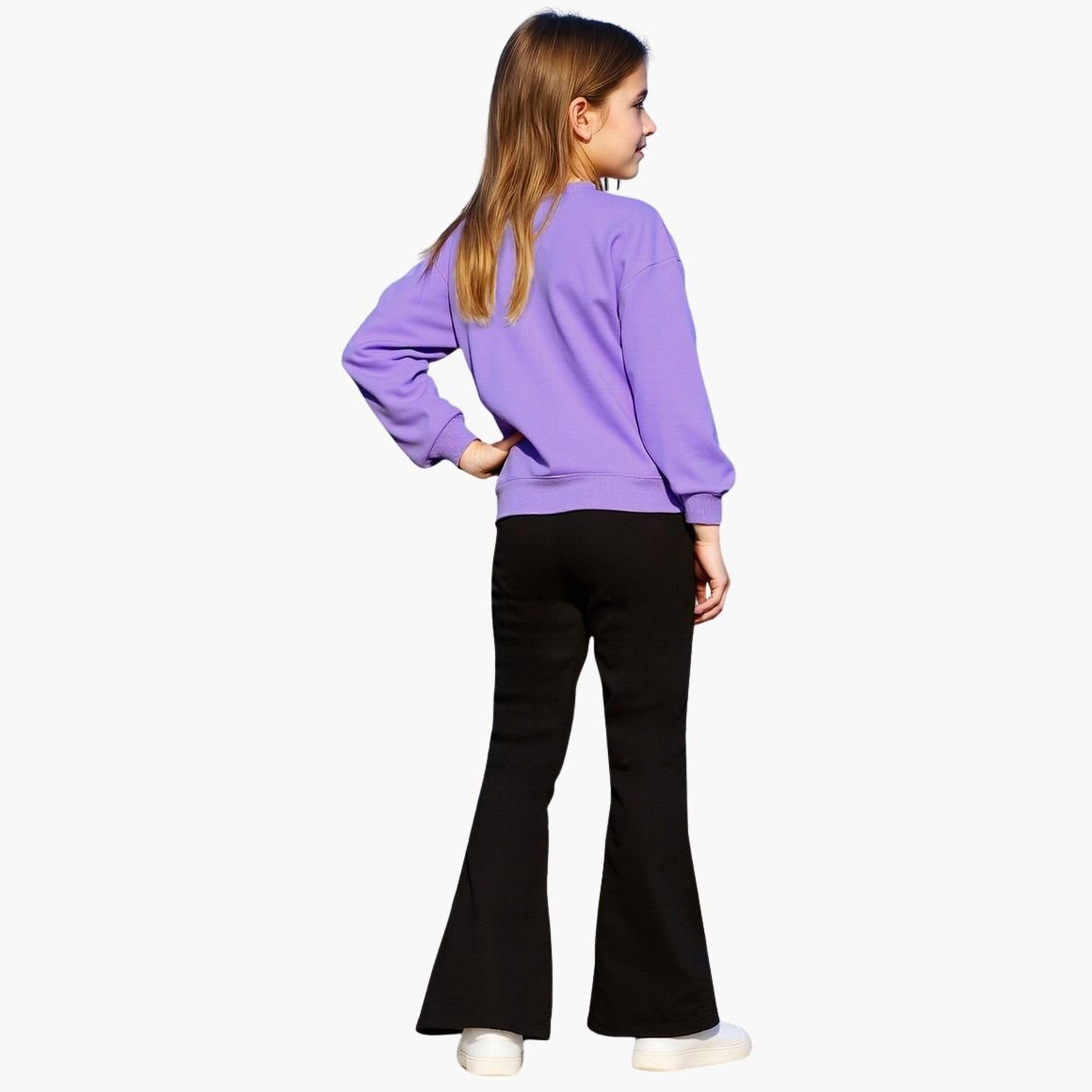 Take Two Teens Teddy Bear Graphic Sweatshirt and Flare Pants Set-girls-clothing-setsandcoords-image-5