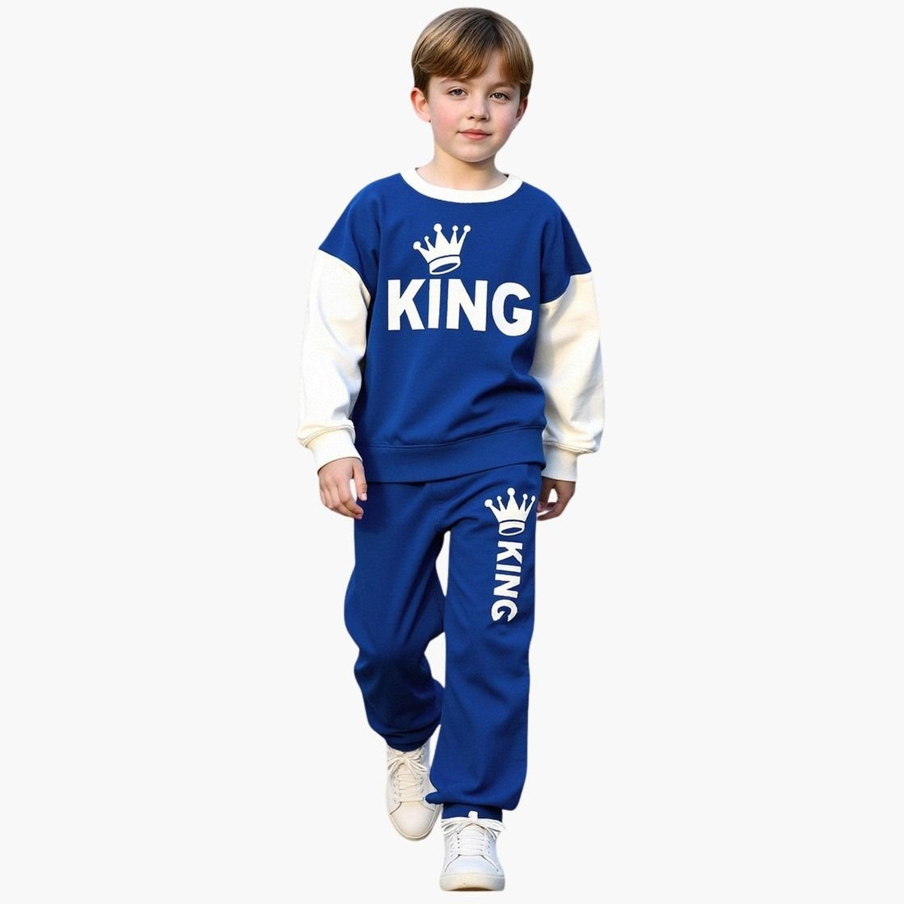 Take Two Teens Color Block Graphic Sweatshirt and Joggers Set-boys-clothing-setsandcoords-image-1