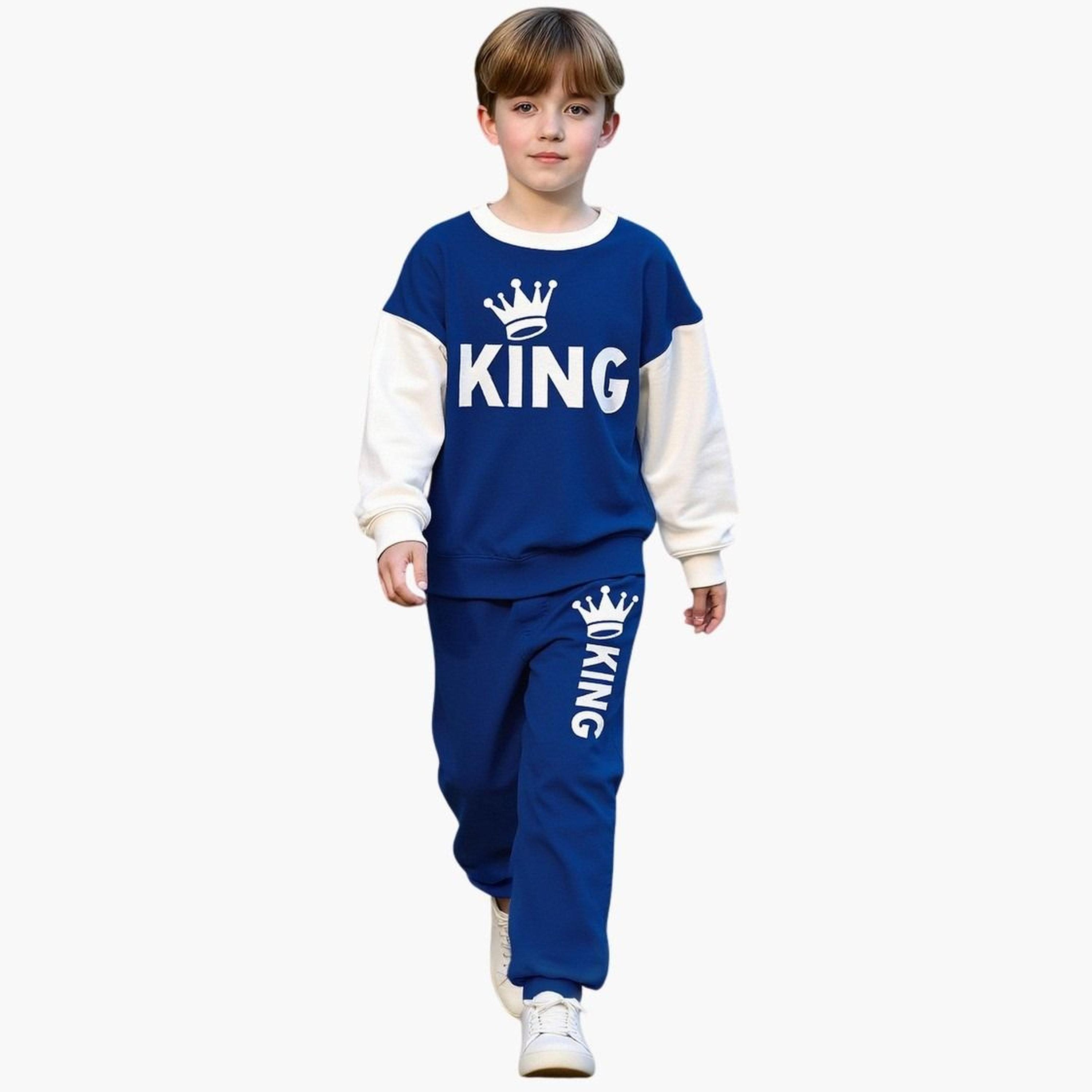 Take Two Teens Color Block Graphic Sweatshirt and Joggers Set-boys-clothing-setsandcoords-image-2