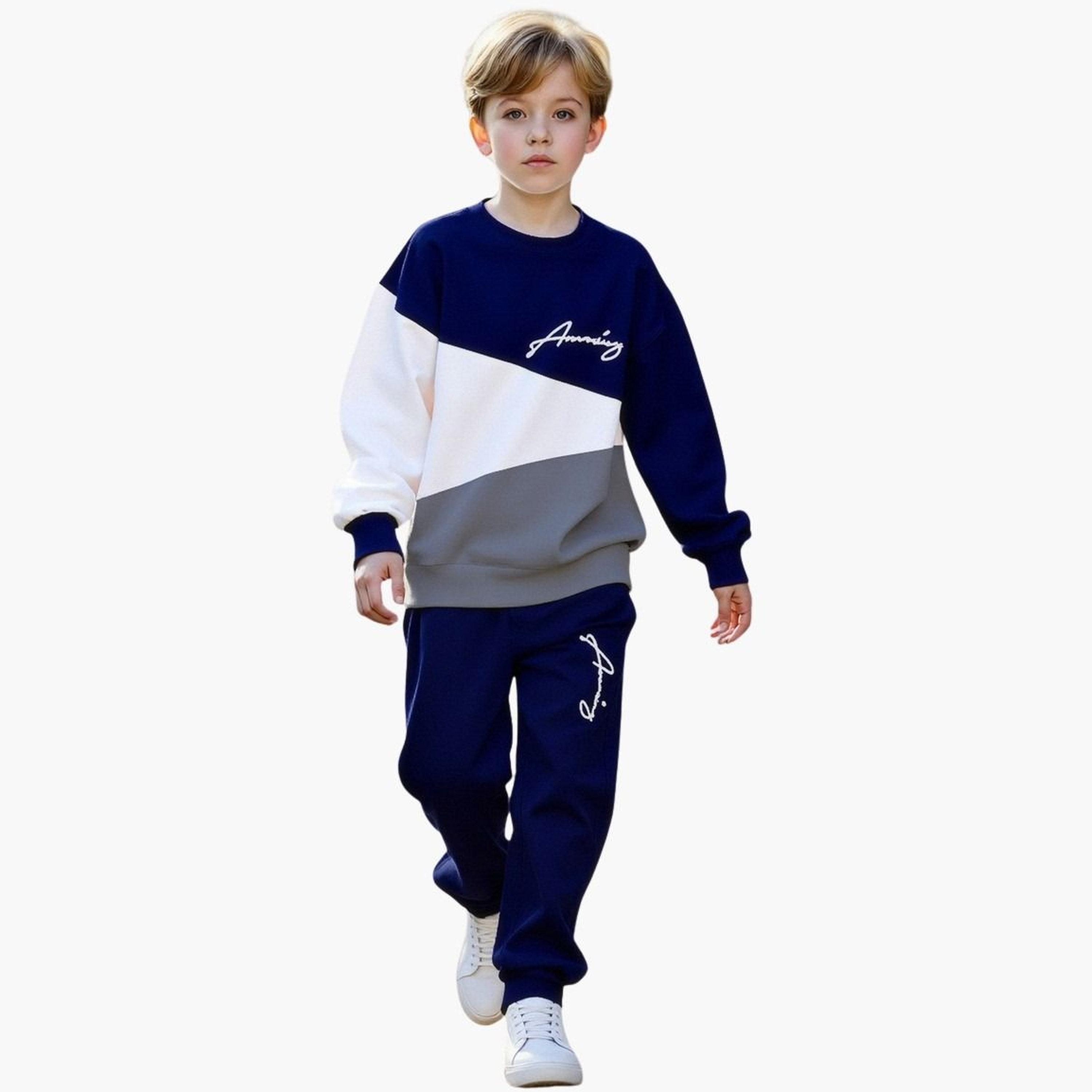 Take Two Teens Color Block Sweatshirt and Joggers Set-boys-clothing-setsandcoords-image-2