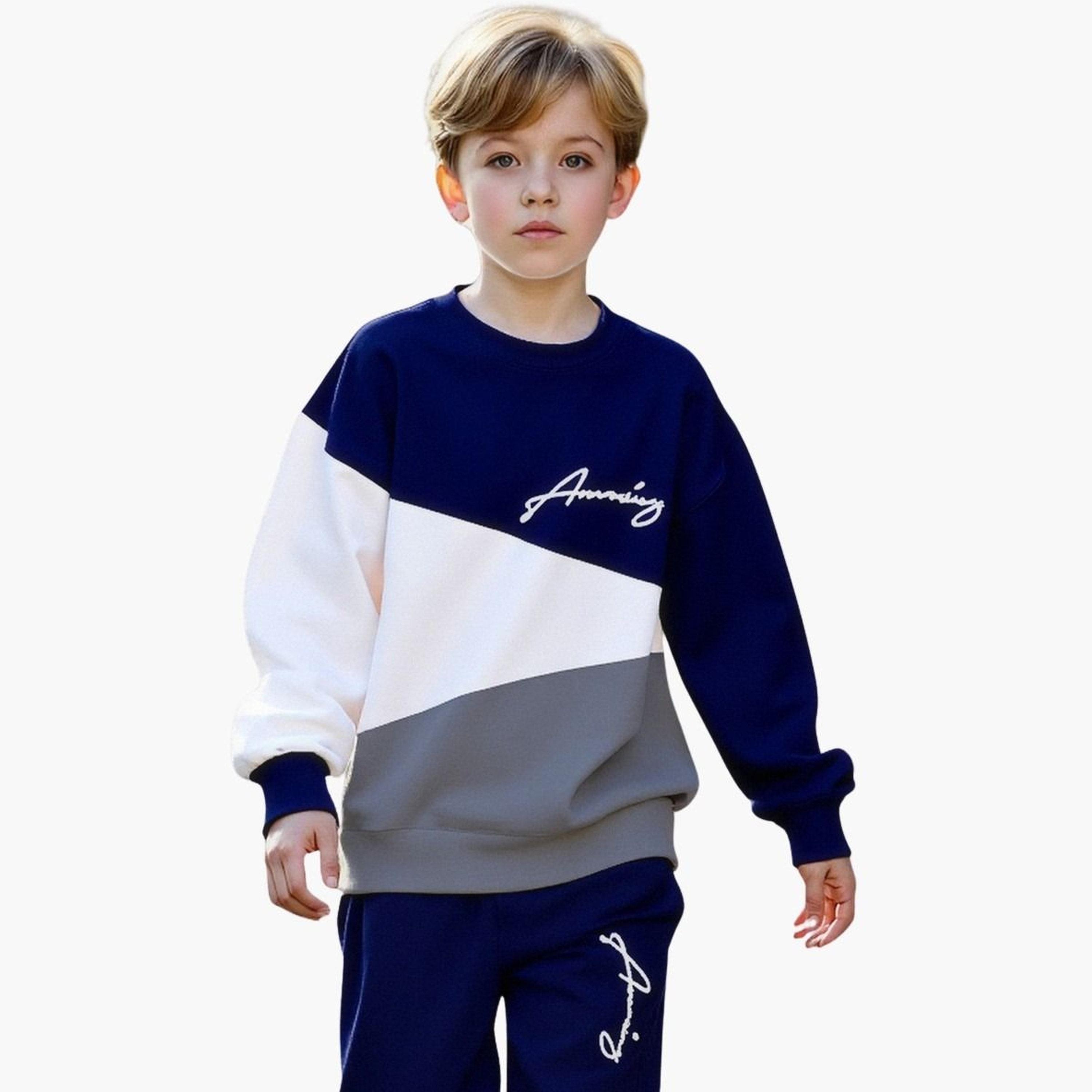 تيك تو - طقم سويت شيرت وبنطال رياضي بألوان متعددة للمراهقين-boys-clothing-setsandcoords-image-4