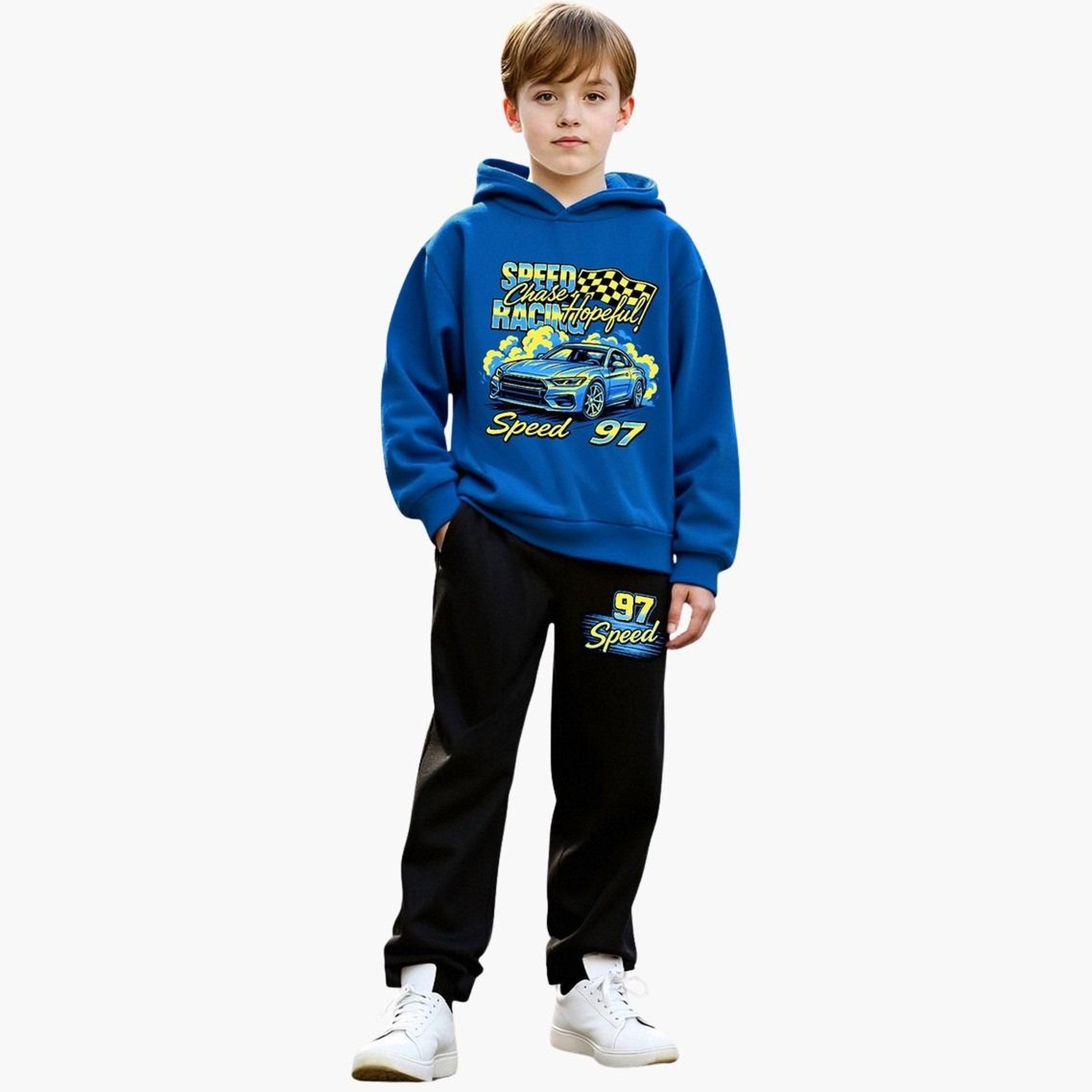 Take Two Teens Racing Car Hoodie and Joggers Set-boys-clothing-setsandcoords-image-1