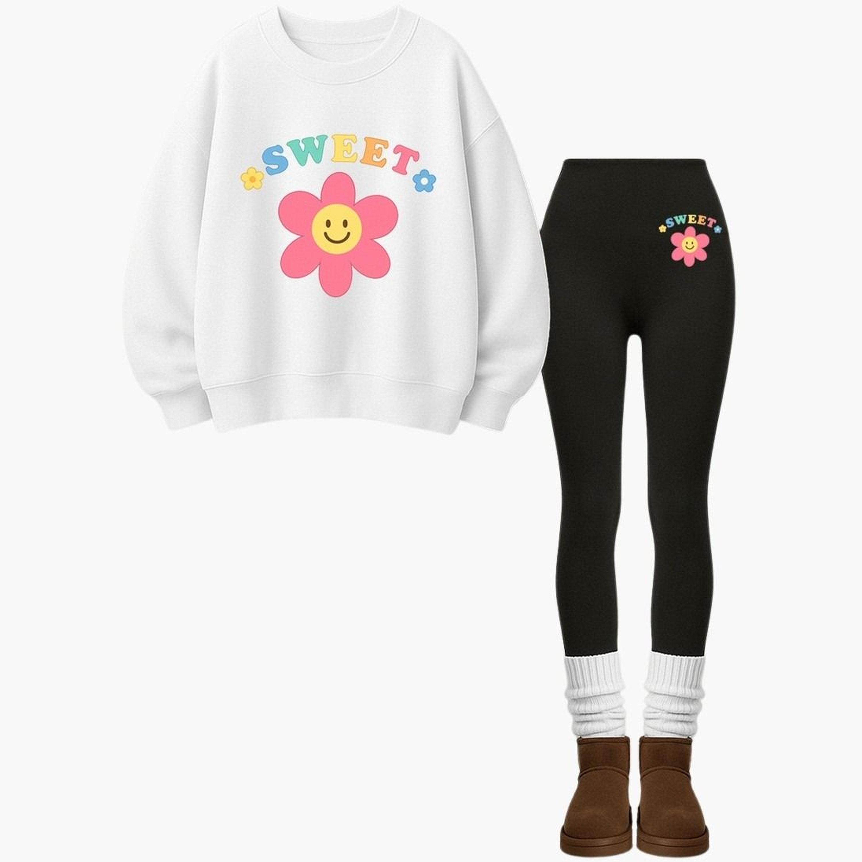 تيك تو - طقم سويت شيرت وبنطال ضيق للمراهقين-girls-clothing-setsandcoords-image-3